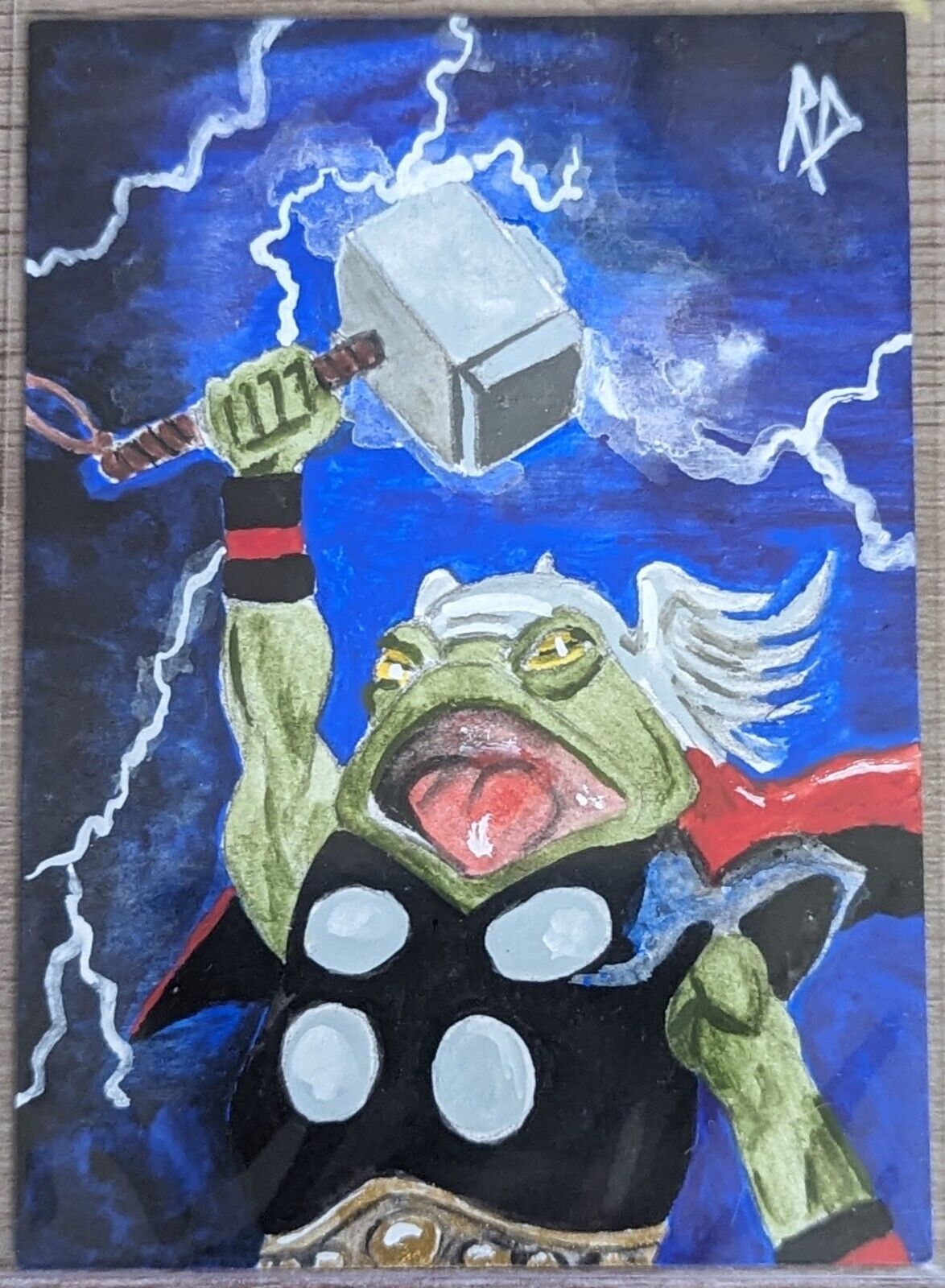 2017 PSC Sketch Card Thor Throg Thunder Frog By Robert Decker 1/1