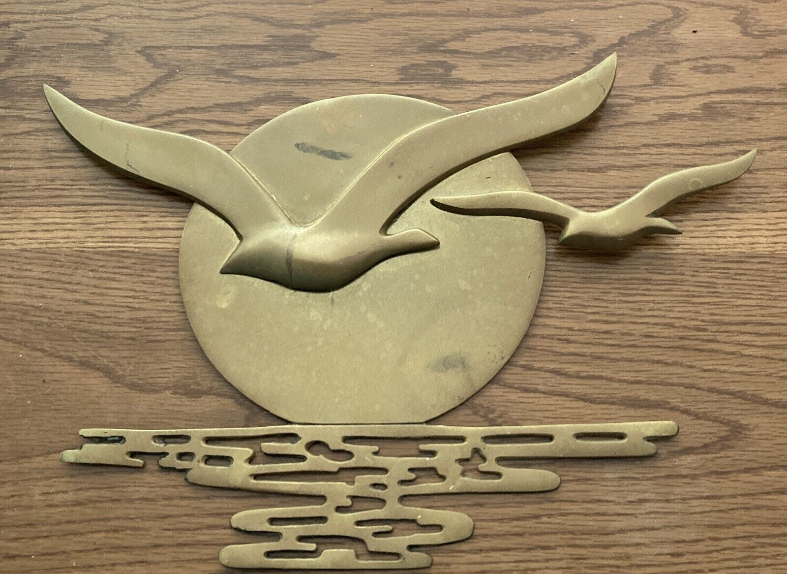Vintage Brass Seagull Wall Hanging from JC Penney - Mid-Century Nautical Decor