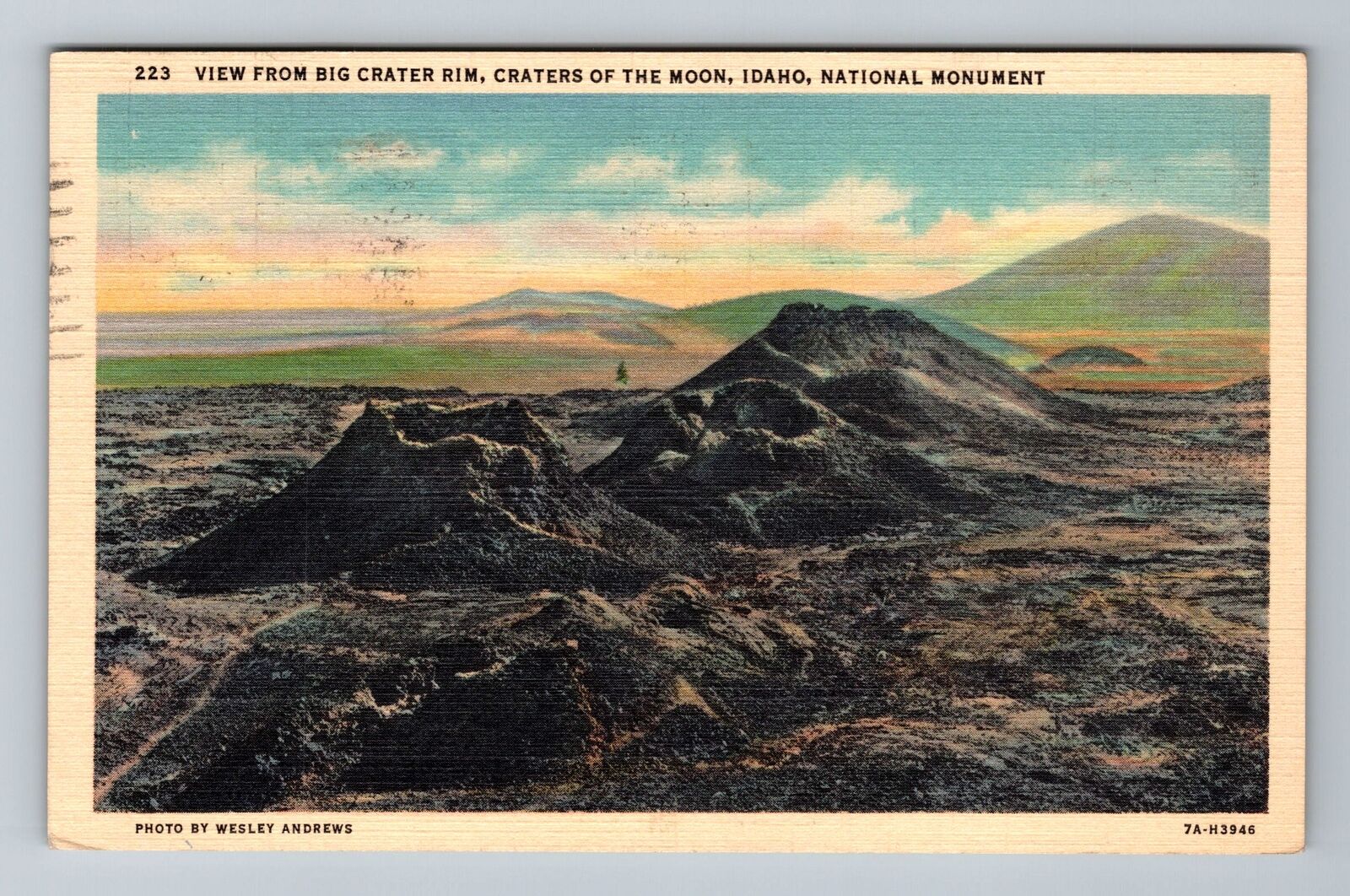 ID-Idaho, Craters the Moon, View from Big Crater Rim, c1939, Vintage Postcard