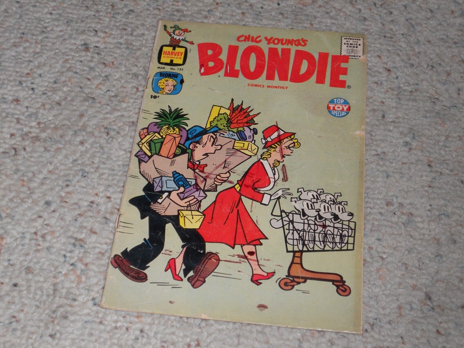 1960 Chic Young's BLONDIE Harvey Comic Book #135 - FROM BAD TO WORSE