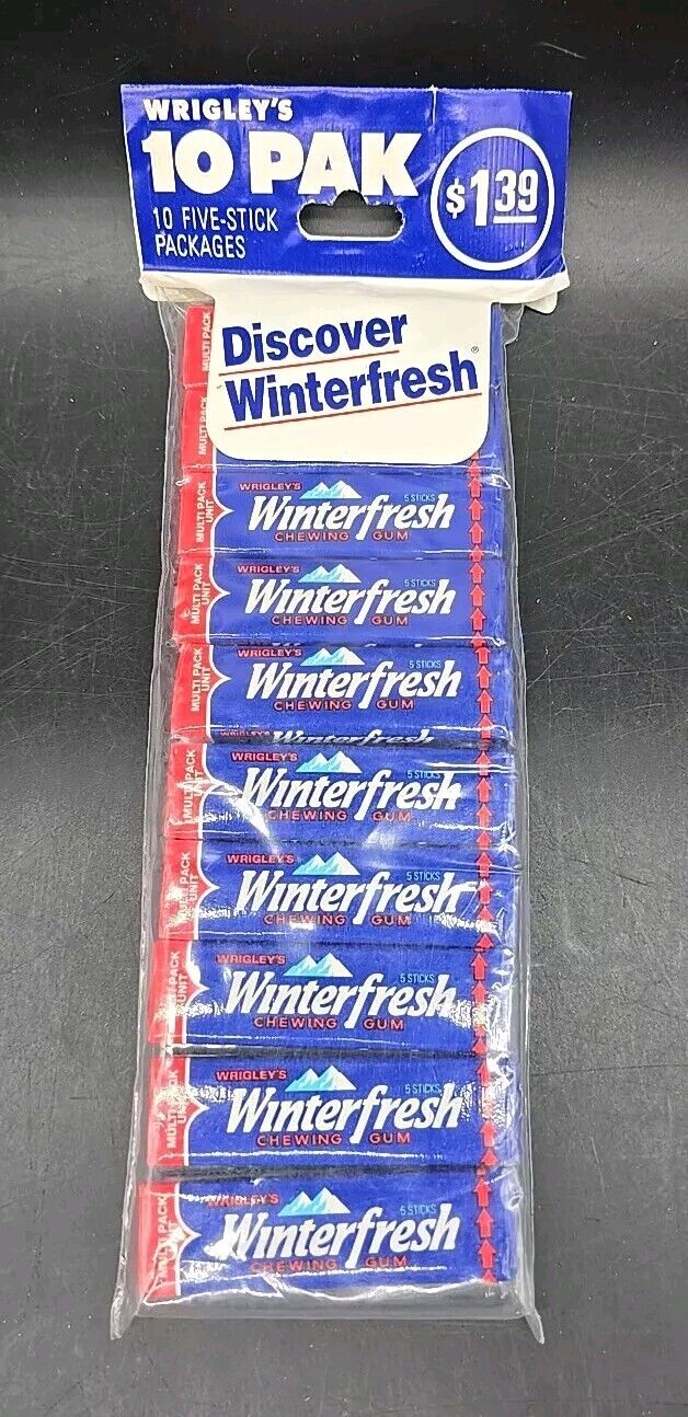 Vintage Wrigley's 10 Pack Winterfresh Chewing Gum Unopened Made in USA 