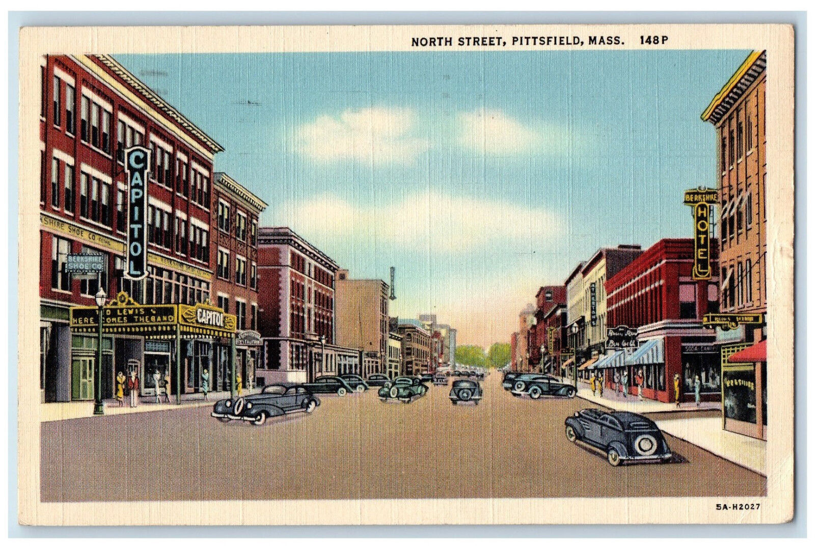 1944 Hotel Capitol Shoes North Street Pittsfield Massachusetts MA Postcard