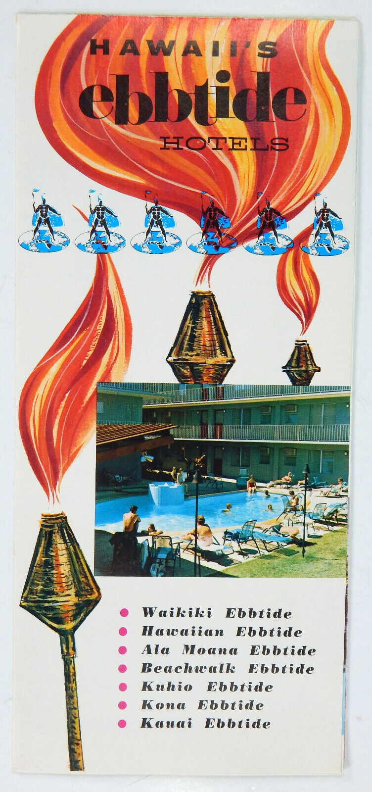 HAWAII EBBTIDE HOTELS AD SALES PAMPHLET BROCHURE WAIKIKI EARLY 1960s MAP PHOTOS