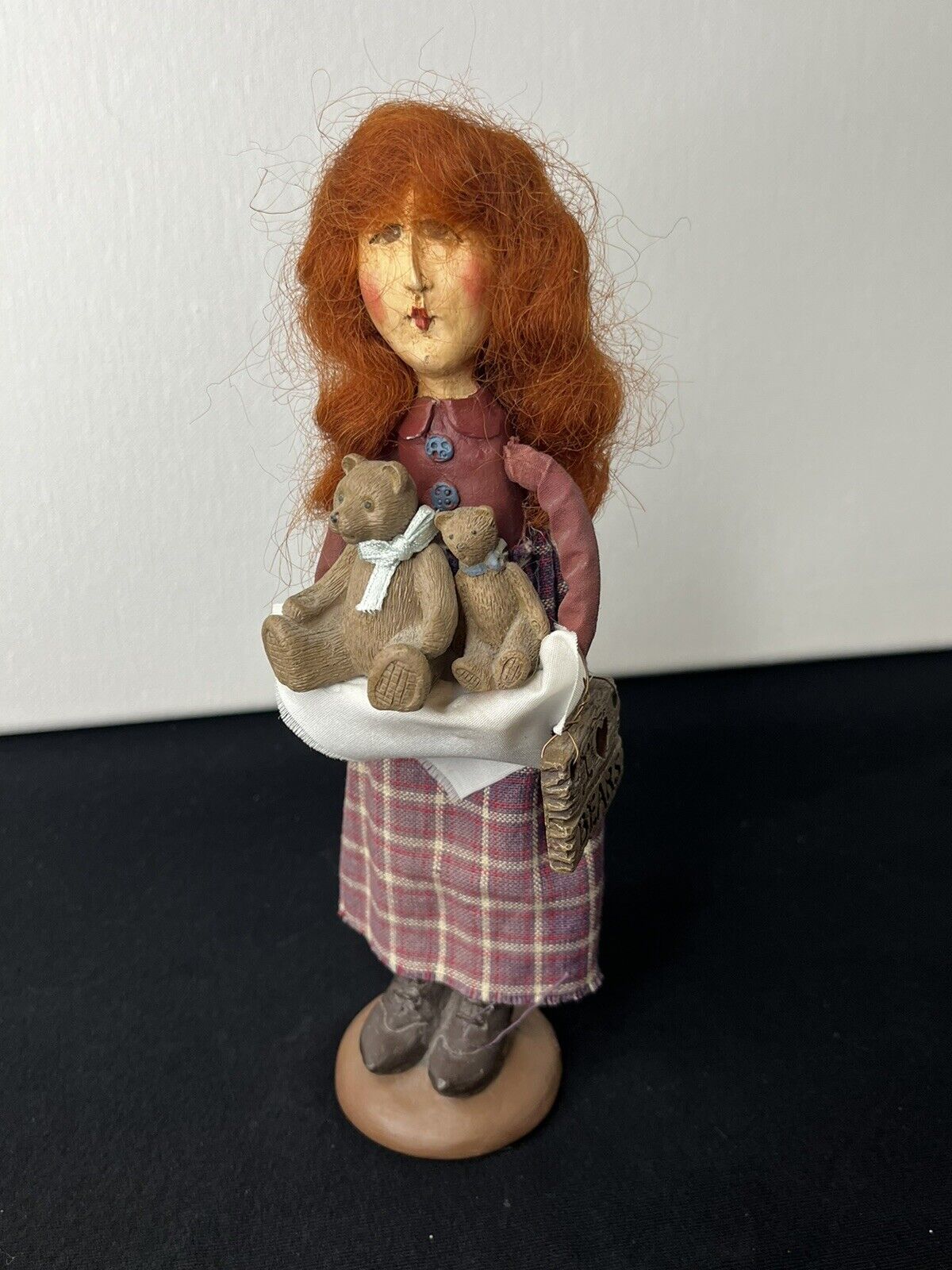 VTG Melancholy Dollies 7.5” Figurine “Beth” I Love Bears Sandy Harrison Signed