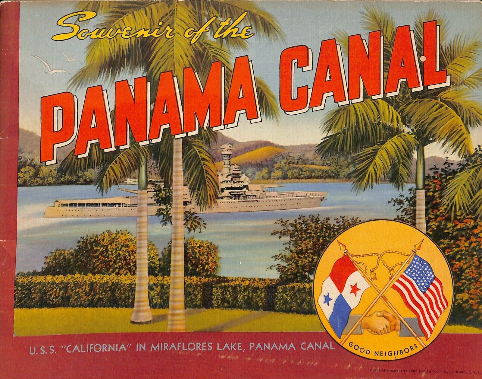 c1941 Panama Canal Souvenir Book Curt Teich CPB2