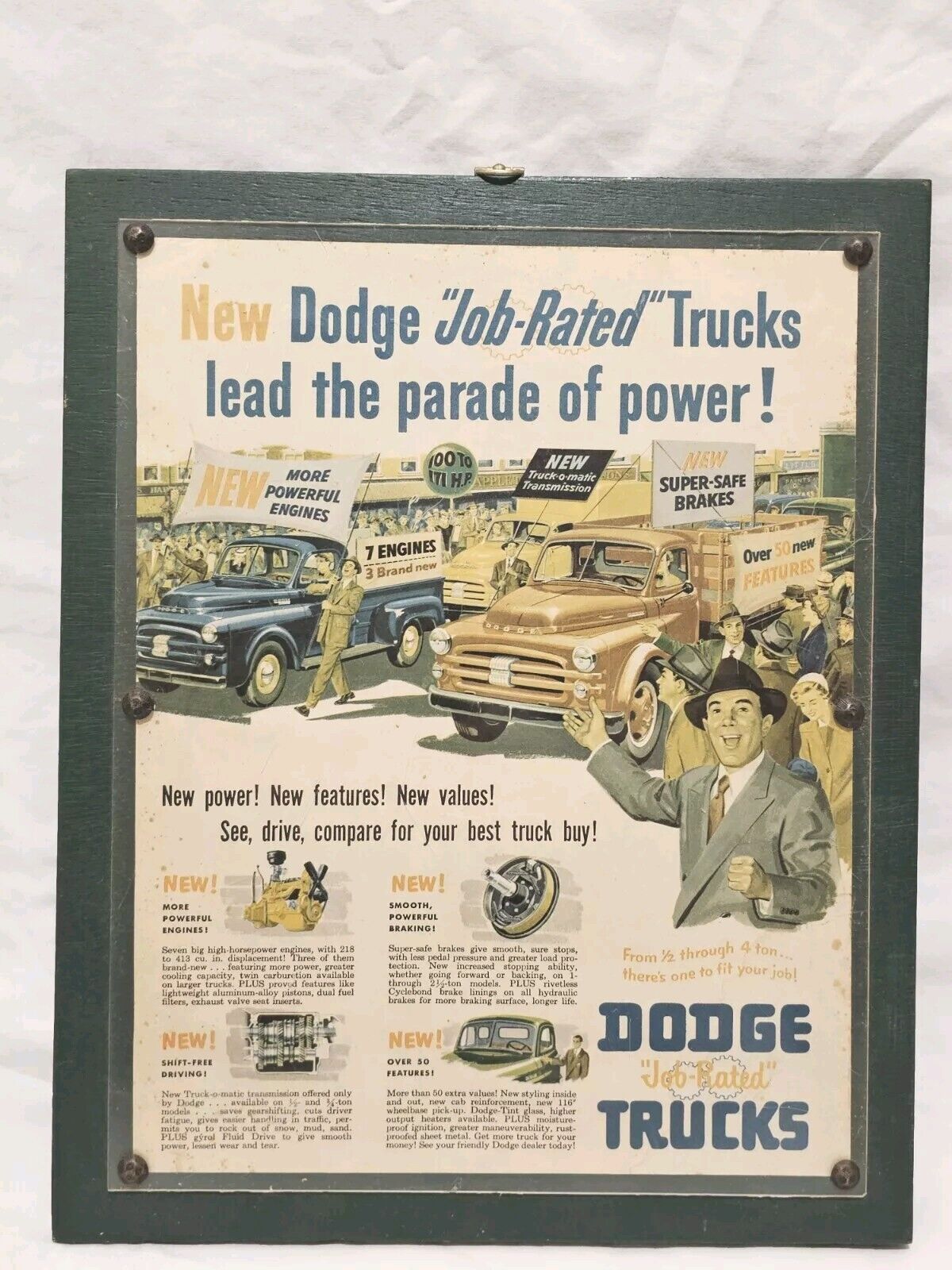 VINTAGE 1950s Print Ad ~ Dodge \
