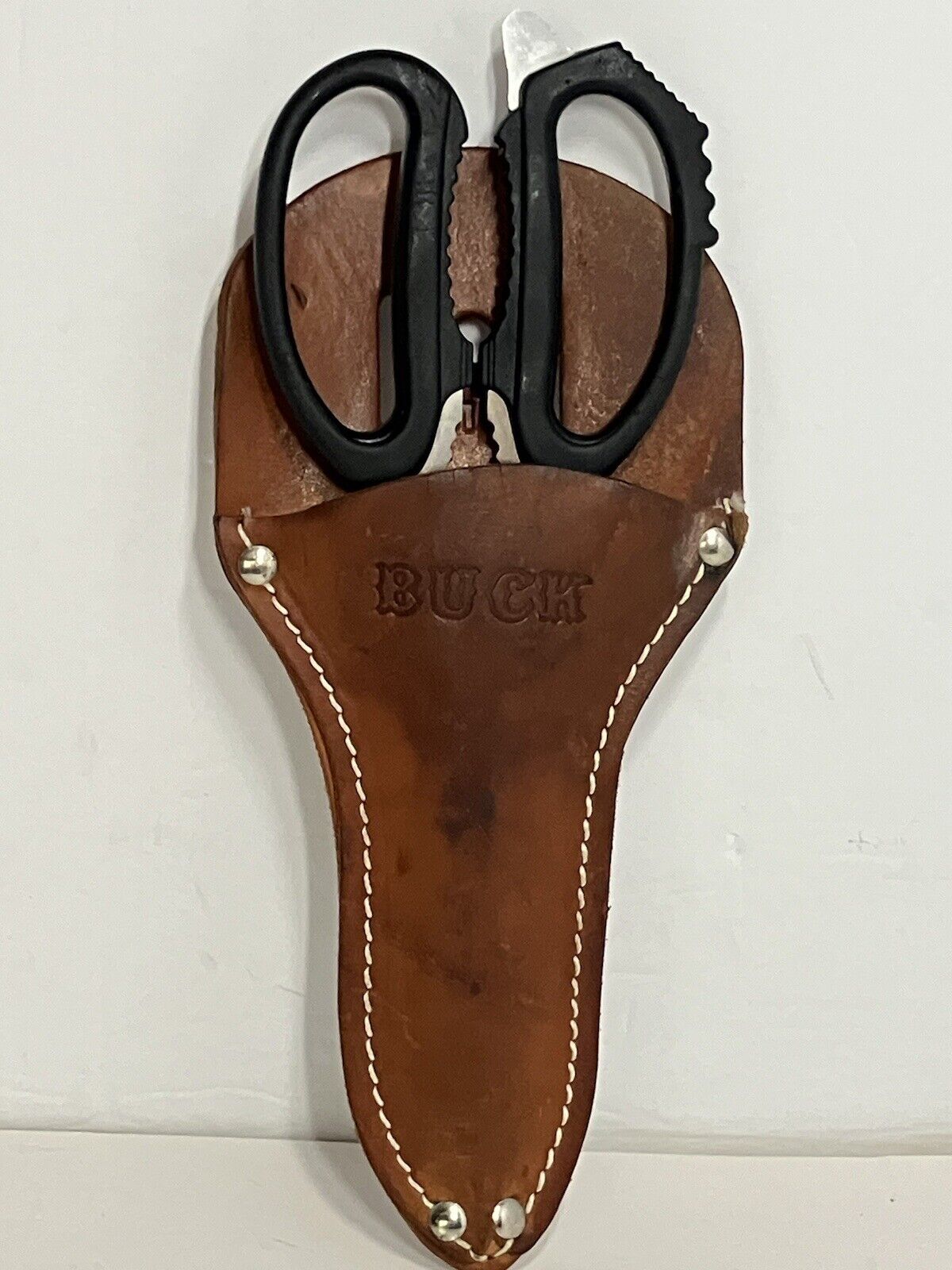 Vintage Buck Brand W815- BK Shears / Scissors & Leather Holster Sheath