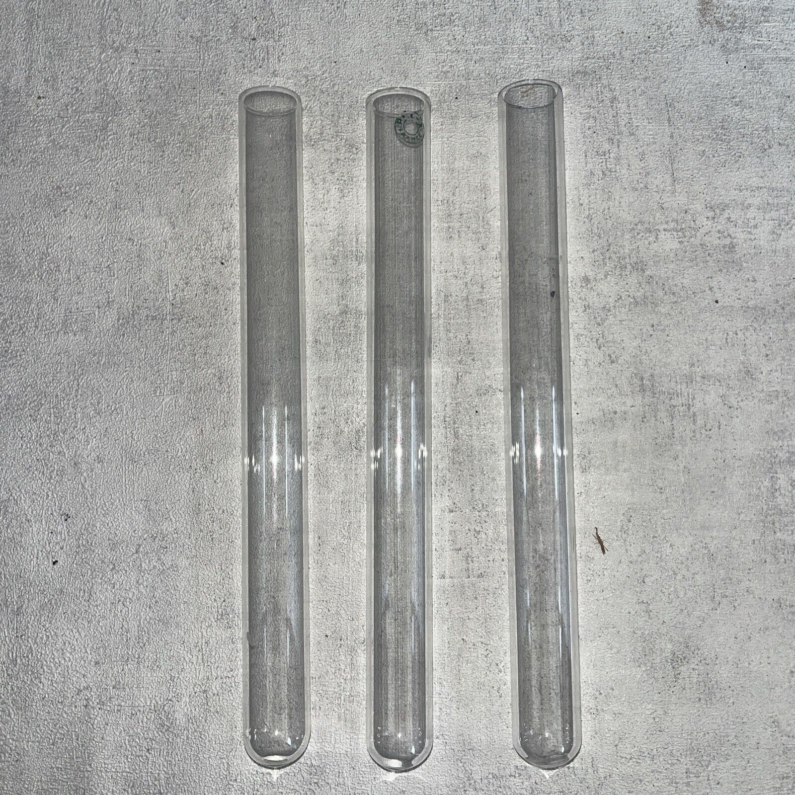 Set of 3 Vintage Laboratory Glass Round Tube TEST PIECES - 20cm
