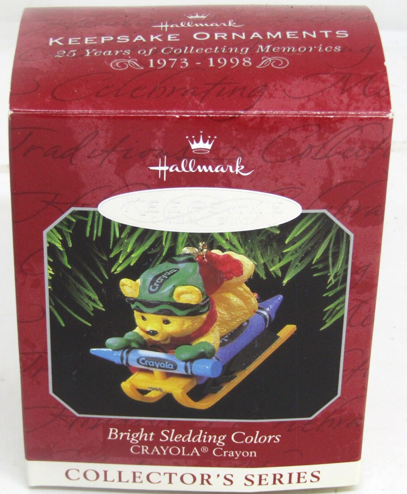 Vintage 1998, Hallmark Keepsake, Collector\'s Series, Bright Sledding Colors, Orn