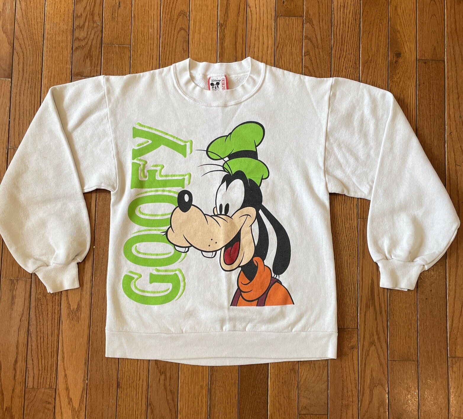 Vintage 90s Walt Disney Goofy White Sweatshirt Size Small 1990s -Great Condition