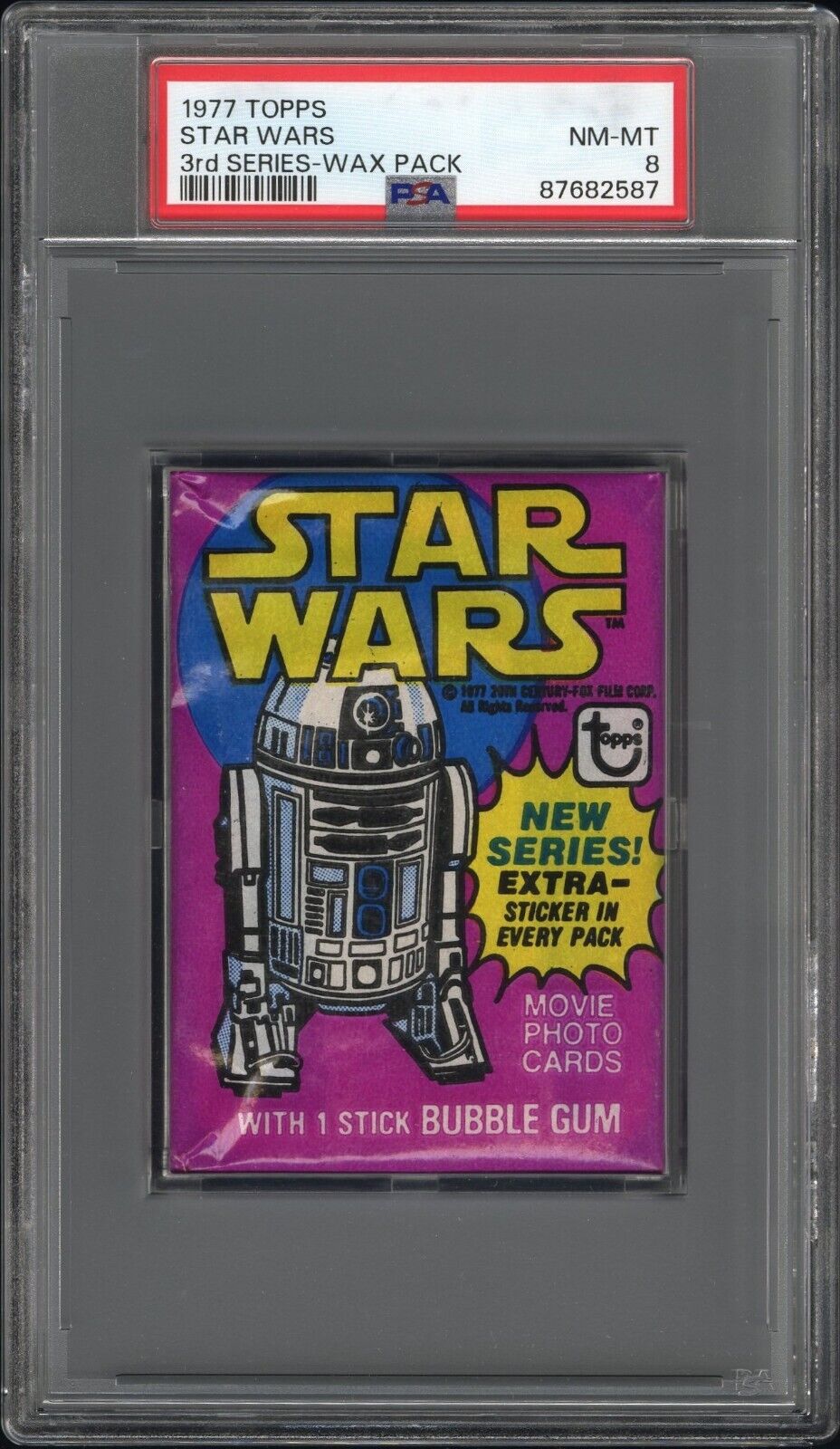 1977 Topps Star Wars 3rd Series Sealed Unopened Wax Pack PSA 8 NM/MT