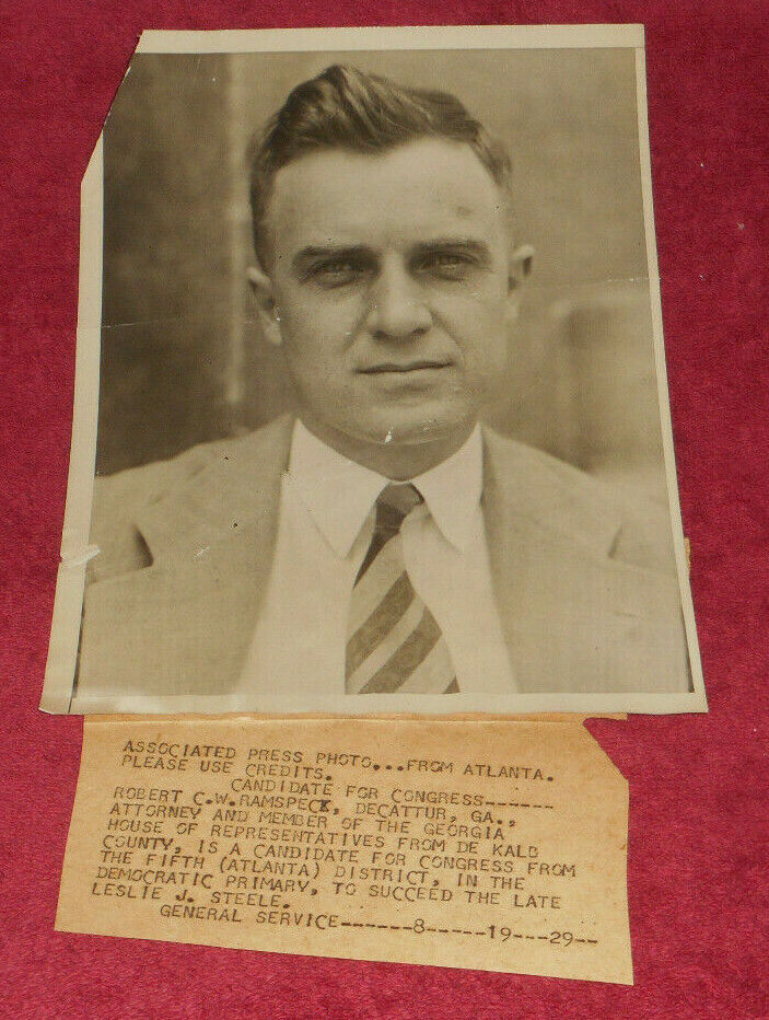 1929 Press Photo Robert Ramspeck Democratic Congress Candidate Georgia