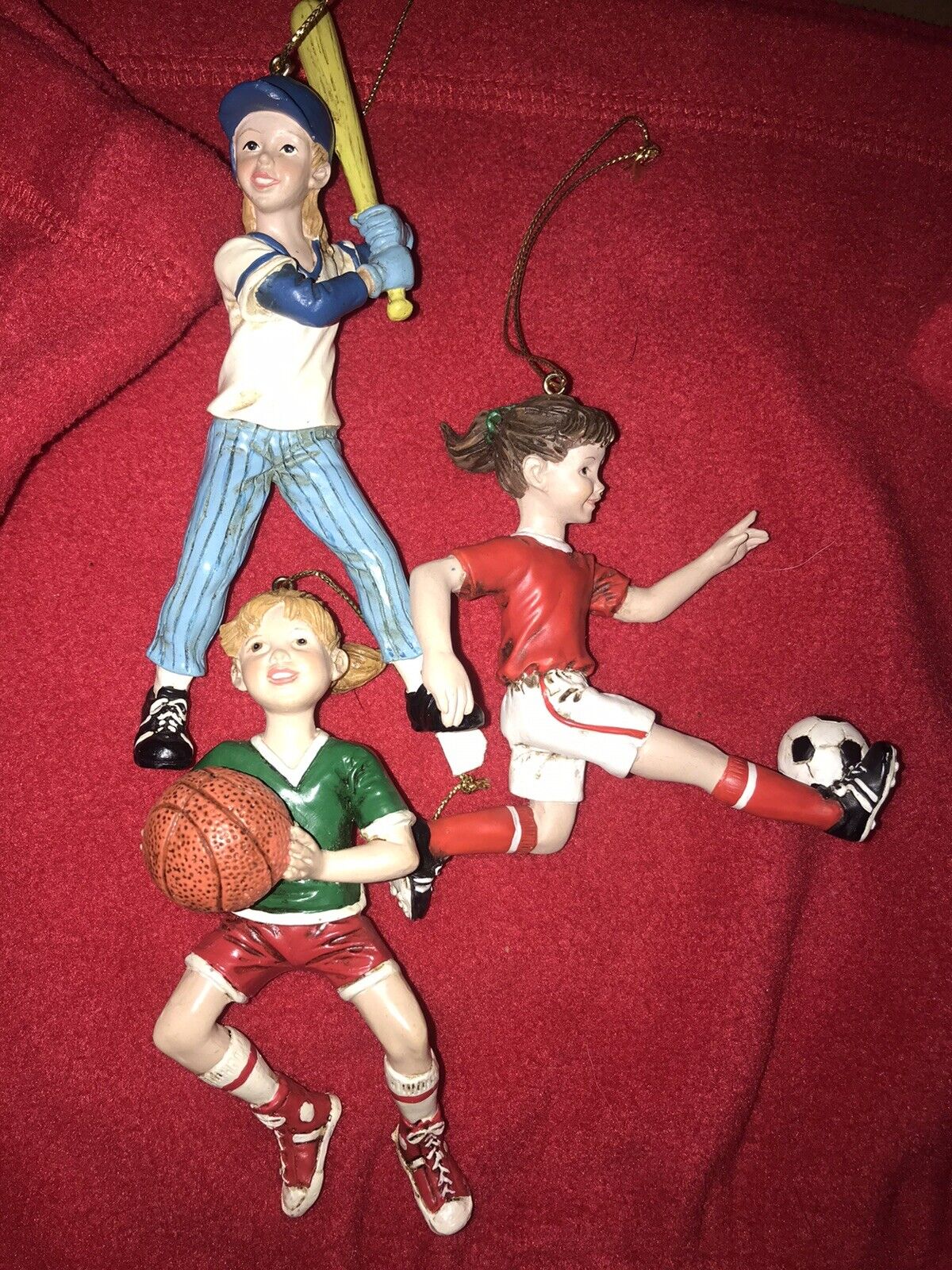 Basketall, Soccer, and Softball Girl Christmas Sports Ornaments