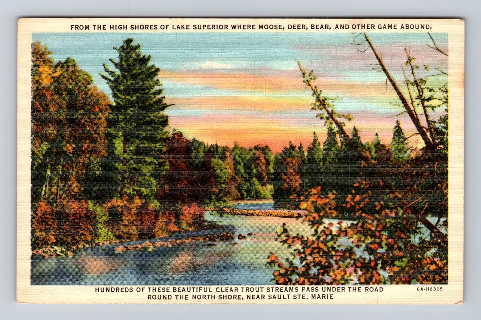 Sault Ste Marie MI-Michigan, Shores On Lake Superior, Antique, Vintage Postcard