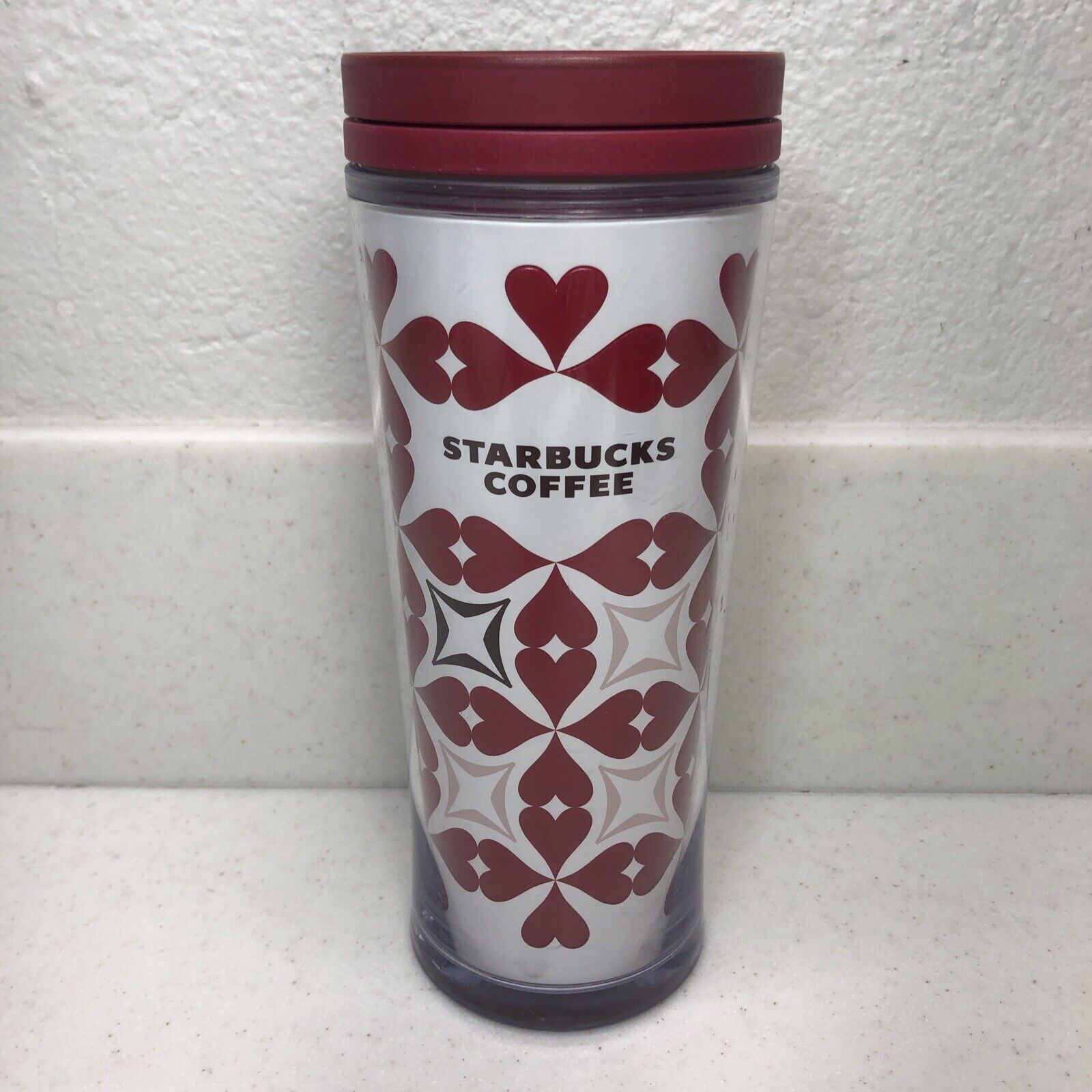 Starbucks 2009 Collectible Red Heart 12oz. Coffee Travel Cup Tumbler Mug