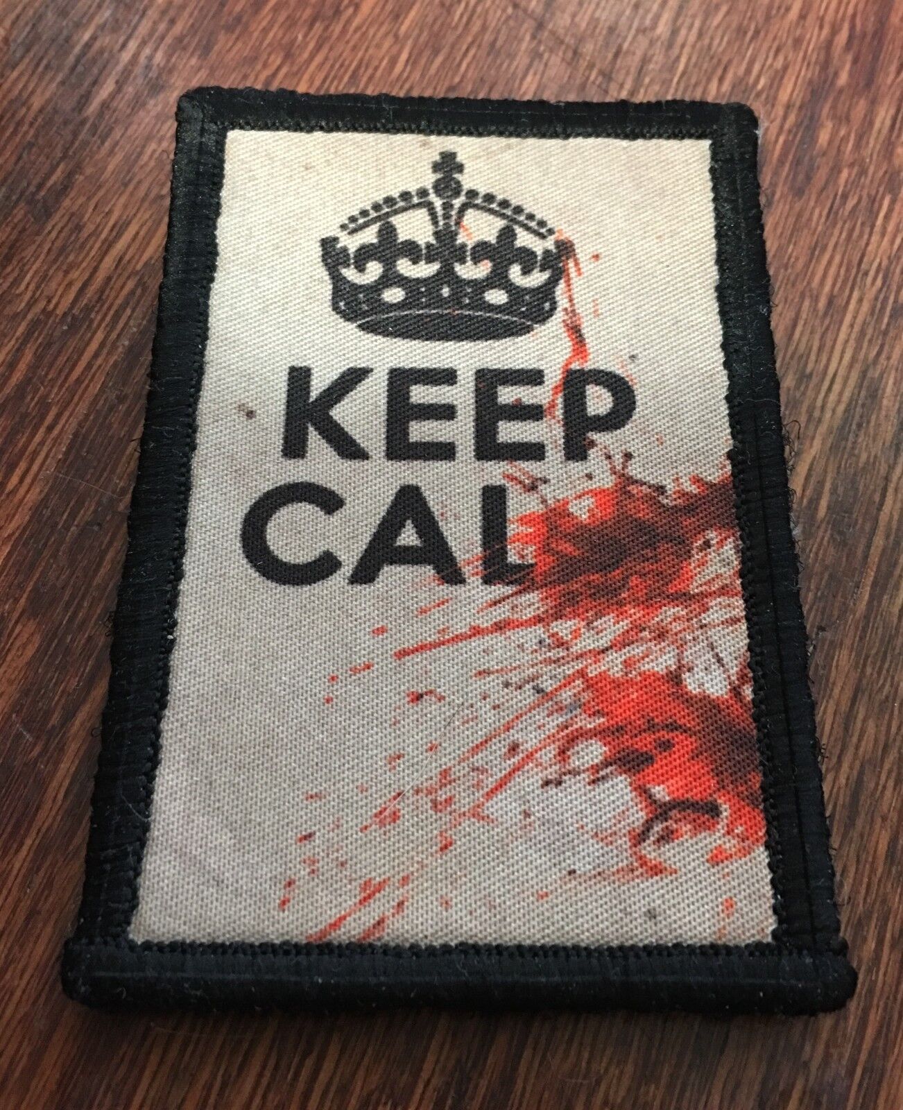 Keep Calm Morale Patch Tactical Military Army Hook Badge USA Flag Funny
