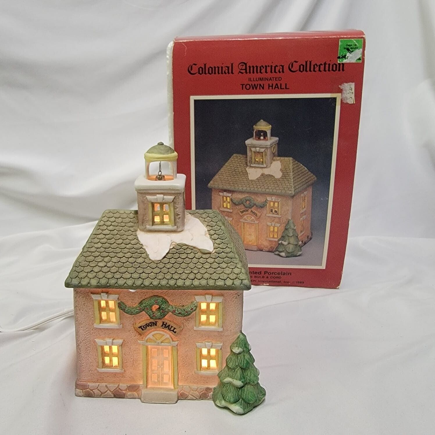 Vintage Colonial America Collection Town Hall House 1989 Light Up TESTED WORKS