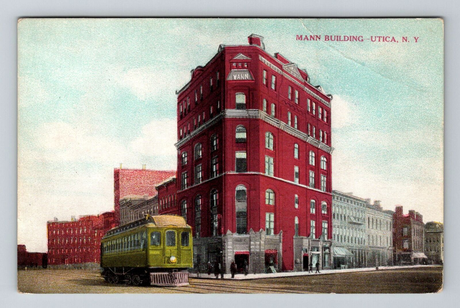 Utica NY-New York, Mann Building Vintage Souvenir Postcard