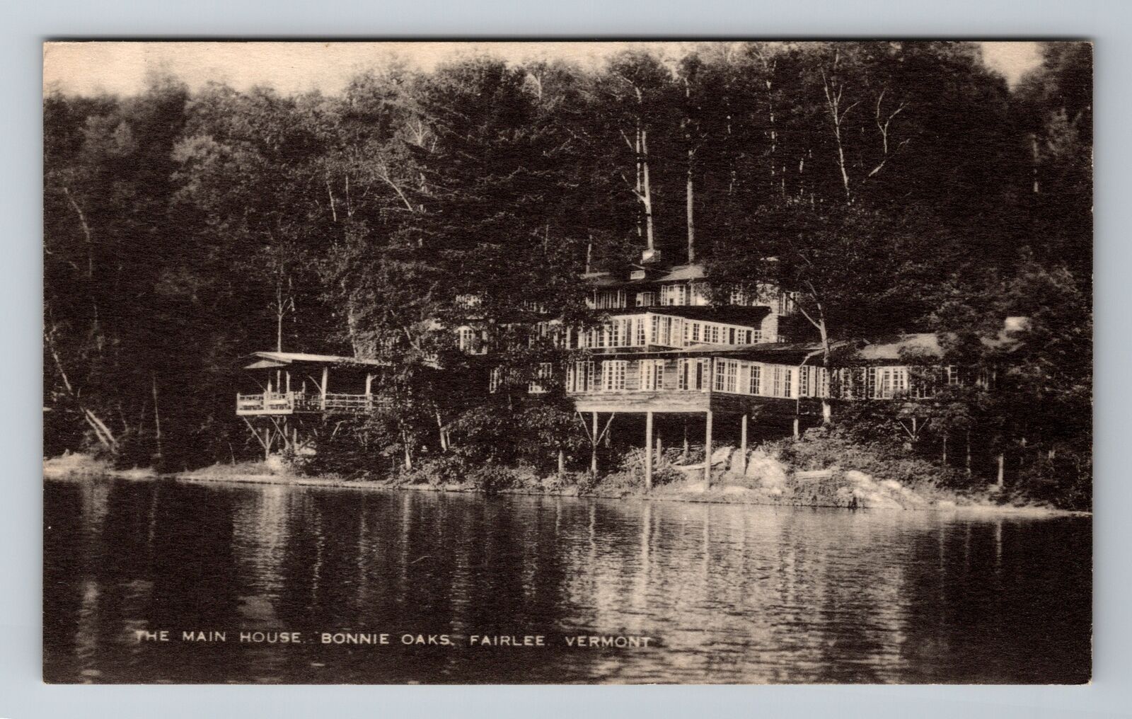 Fairlee VT-Vermont, Main House, Bonnie Oaks, Antique, Vintage Souvenir Postcard