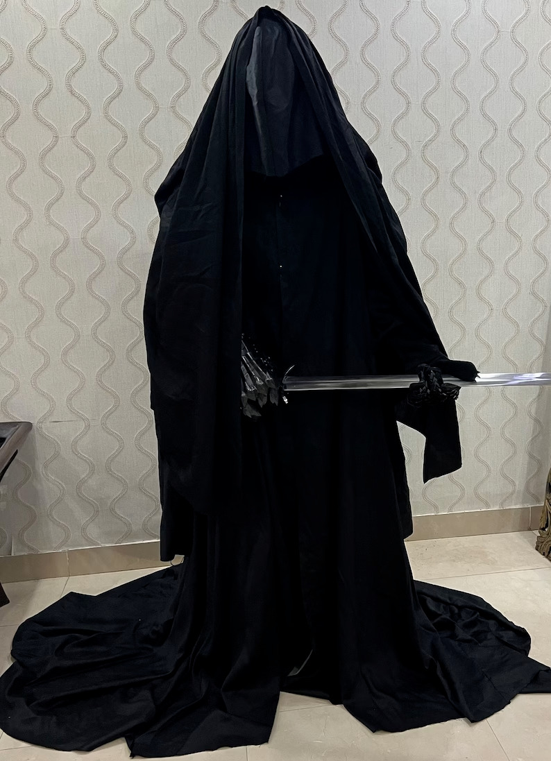 Halloween Ring Wraith Costume Nazgul Costume Black Cape Perfect Halloween Costue