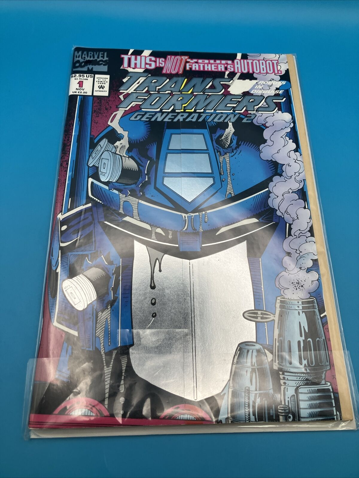 Transformers Generation 2  #1 1993 Marvel Comics Foil Fold Cover Optimus Prime