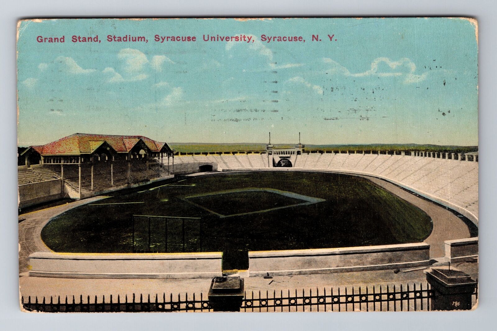 Syracuse NY-New York, Grand Stand, Stadium, Syracuse, Vintage c1916 Postcard