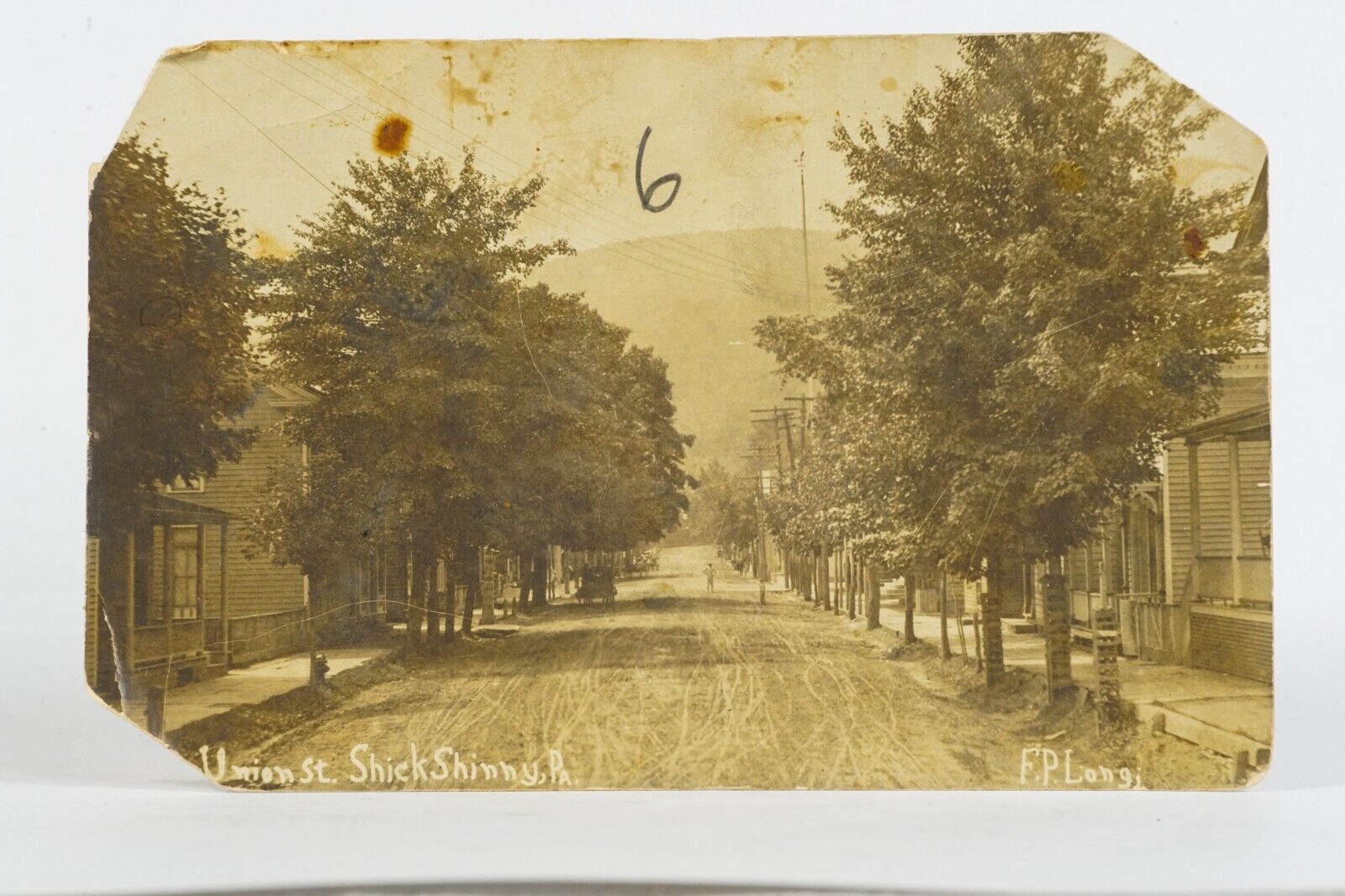 1909 Shickshinny PA Photo Union Street RPPC Photo FP Longi