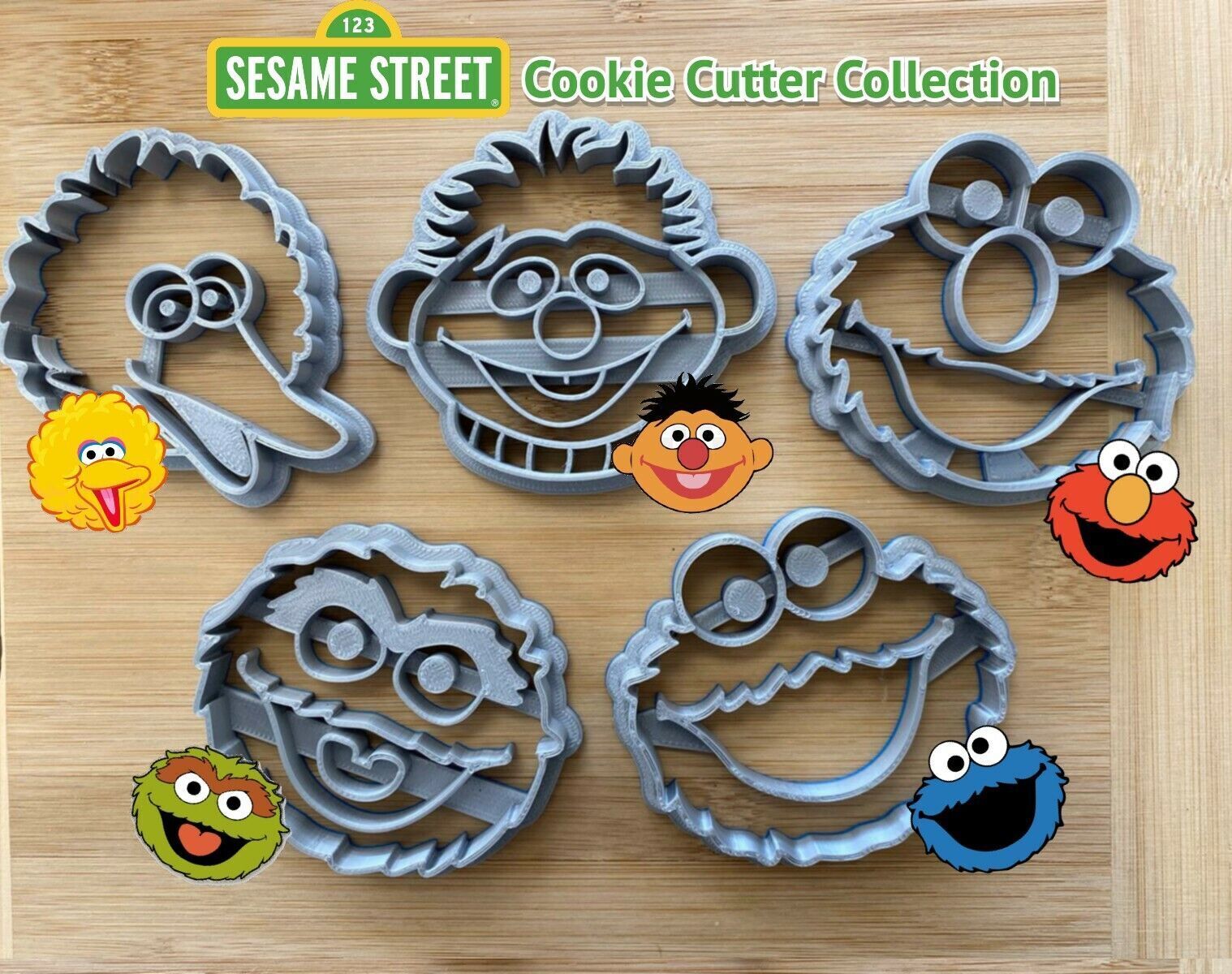 SESAME STREET Cookie Cutter | Elmo | Big Bird | Cookie Monster | Oscar