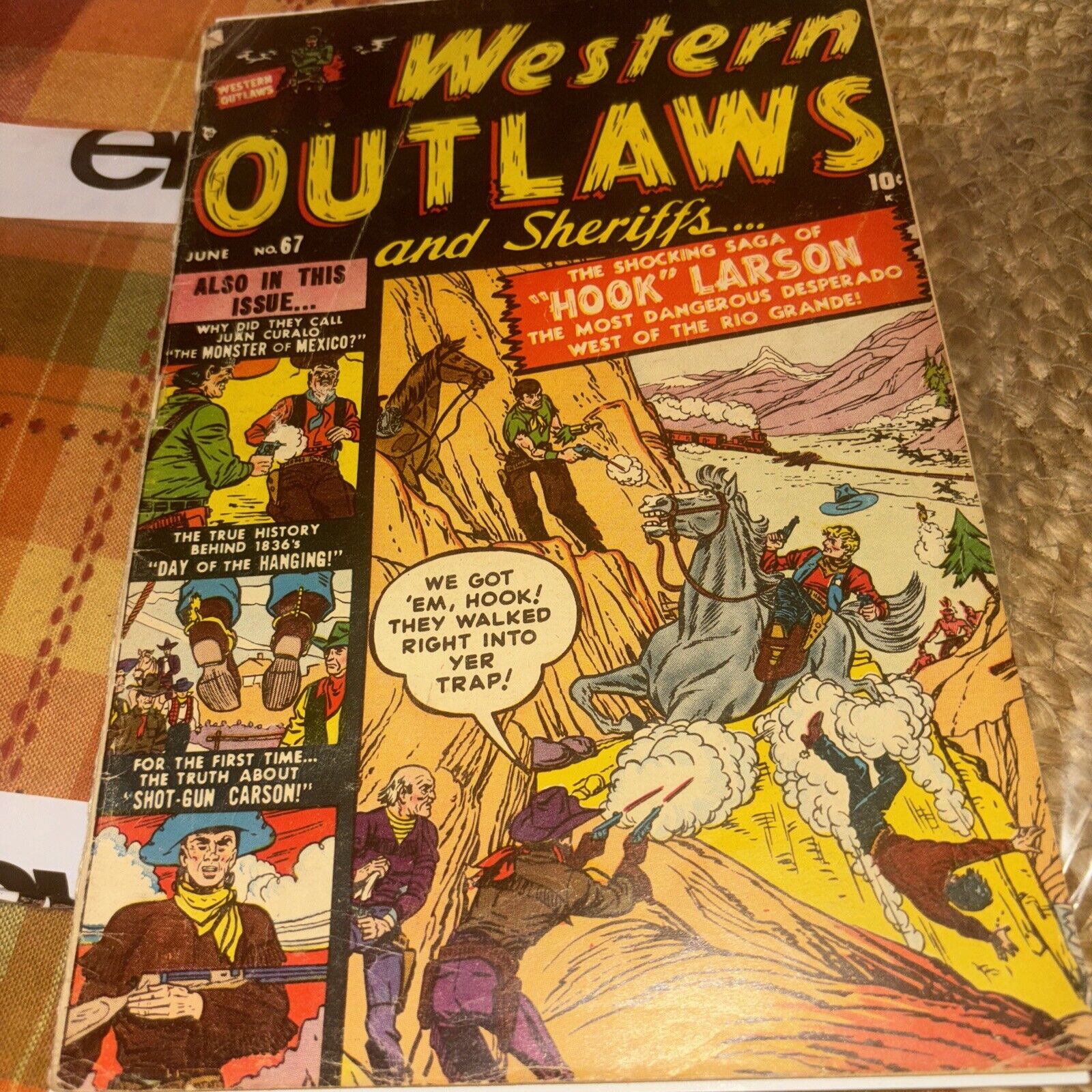 WESTERN OUTLAWS AND SHERIFFS #67, 1950 . Hanging Panels And Cannibal Story