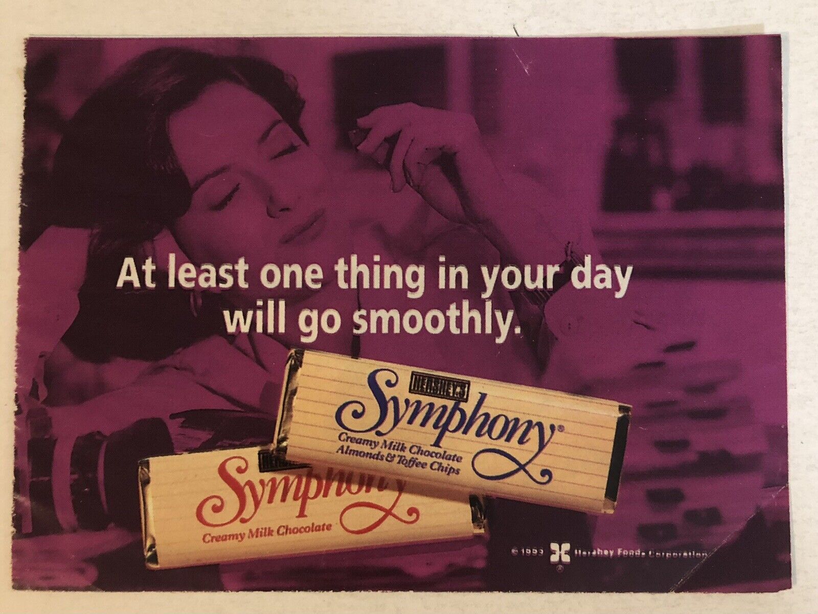 1993 Hershey Symphony Chocolate Bar Vintage Print Ad Advertisement pa19