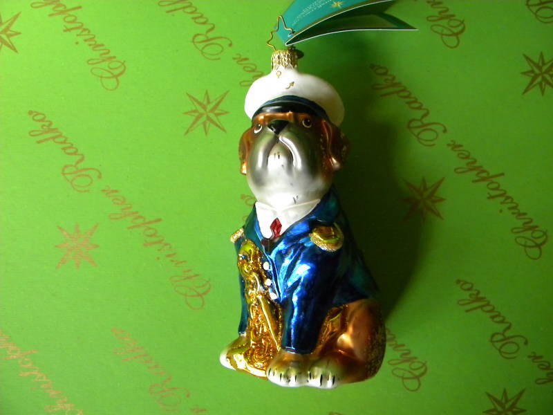Christopher Radko Maritime Doggie Captain Salty Dog St Bernard Ornament