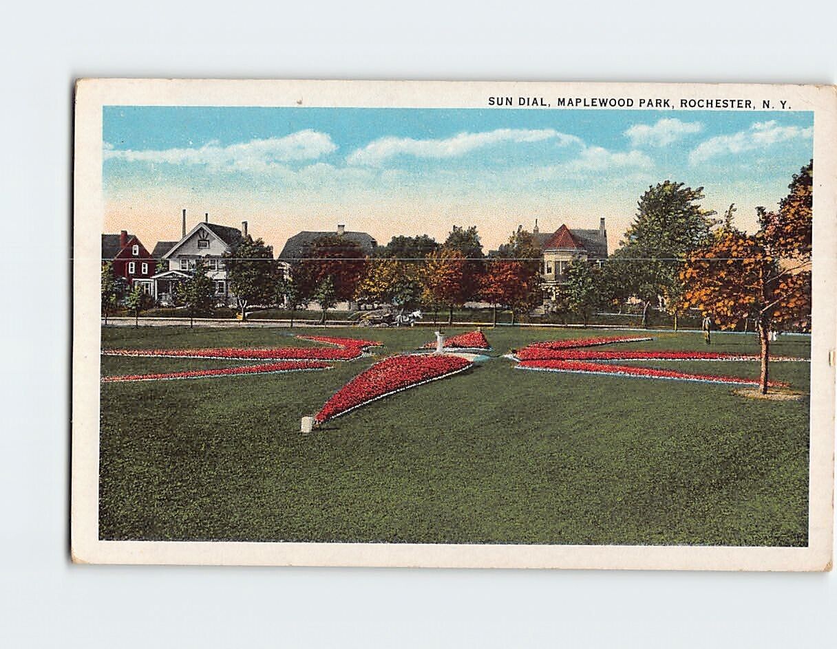 Postcard Sun Dial Maplewood Park Rochester New York USA