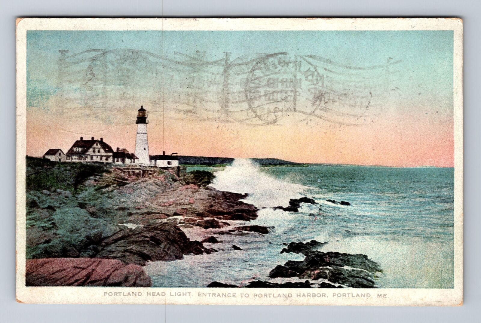 Portland ME-Maine, Portland Head Light, Antique, Vintage c1919 Postcard