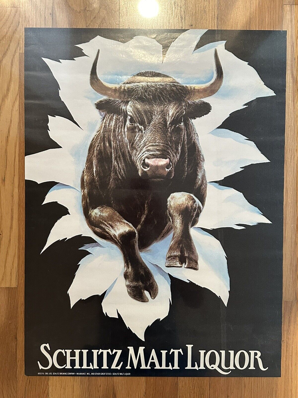 1981 Schlitz Malt Liquor Bull Poster vintage piece 18\