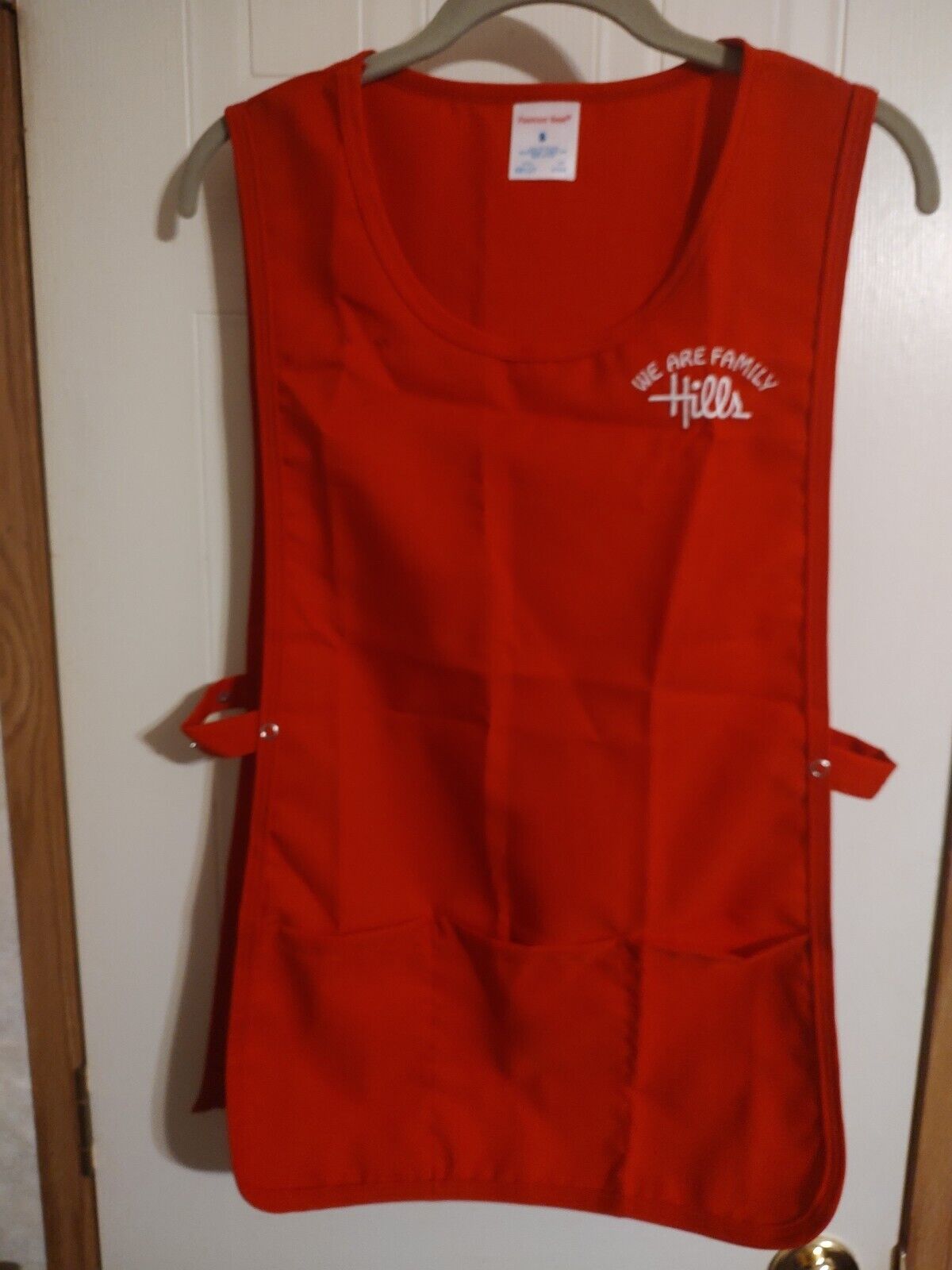 *SALE* Hills Department Store Employee Vest Size Small Red polyester W/Pockets 