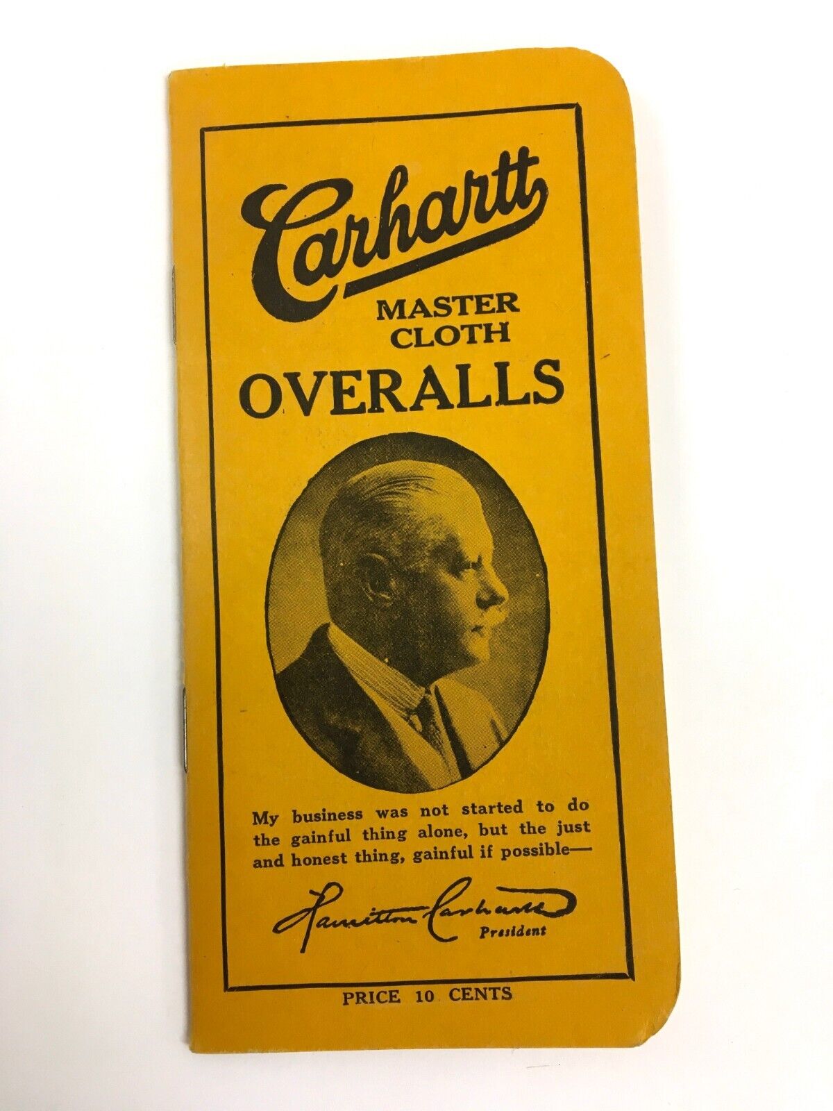 Vintage 1930 Hamilton Carhartt Memo Booklet Master Cloth Overalls