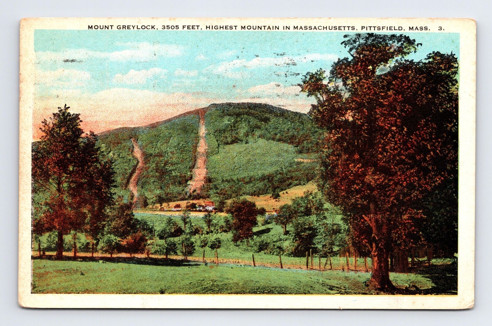 c1923 DB Postcard Pittsfield MA Massachusetts Scenic View Mount Greylock