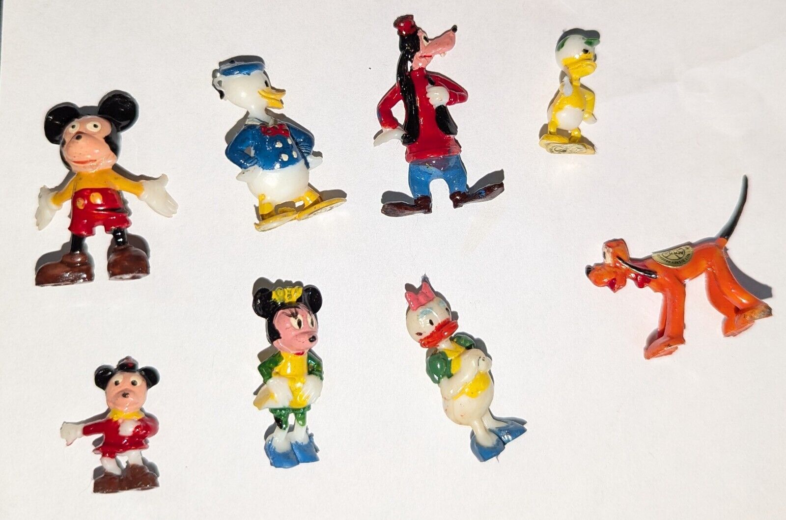 Vintage Marx Disneykins Miniature Figures Mickey Minnie Goofy Pluto Donald Daisy