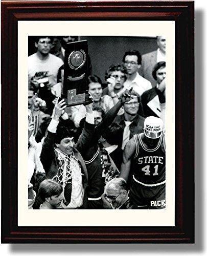 Framed 8x10 Jim Valvano Championship Trophy Presentation Print - NC State