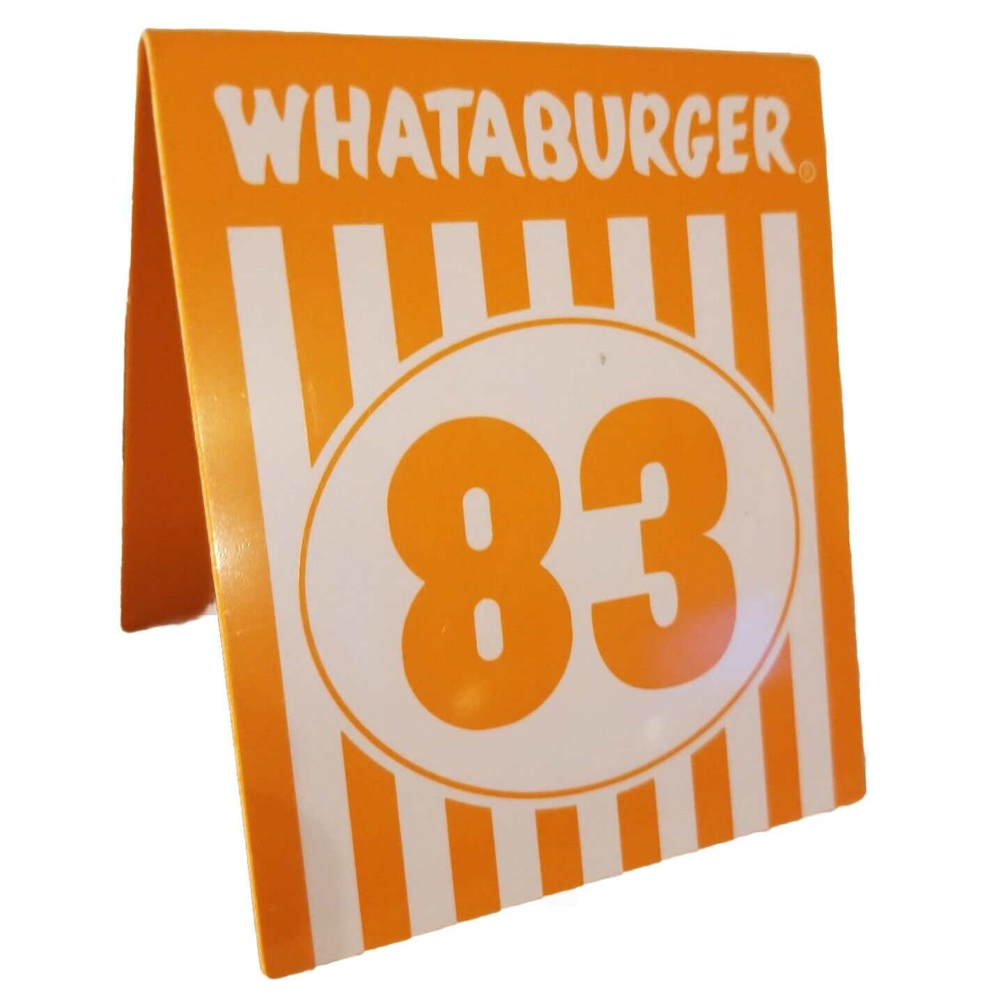Individual WHATABURGER Restaurant Table Tent Number 83 Modern Glossy