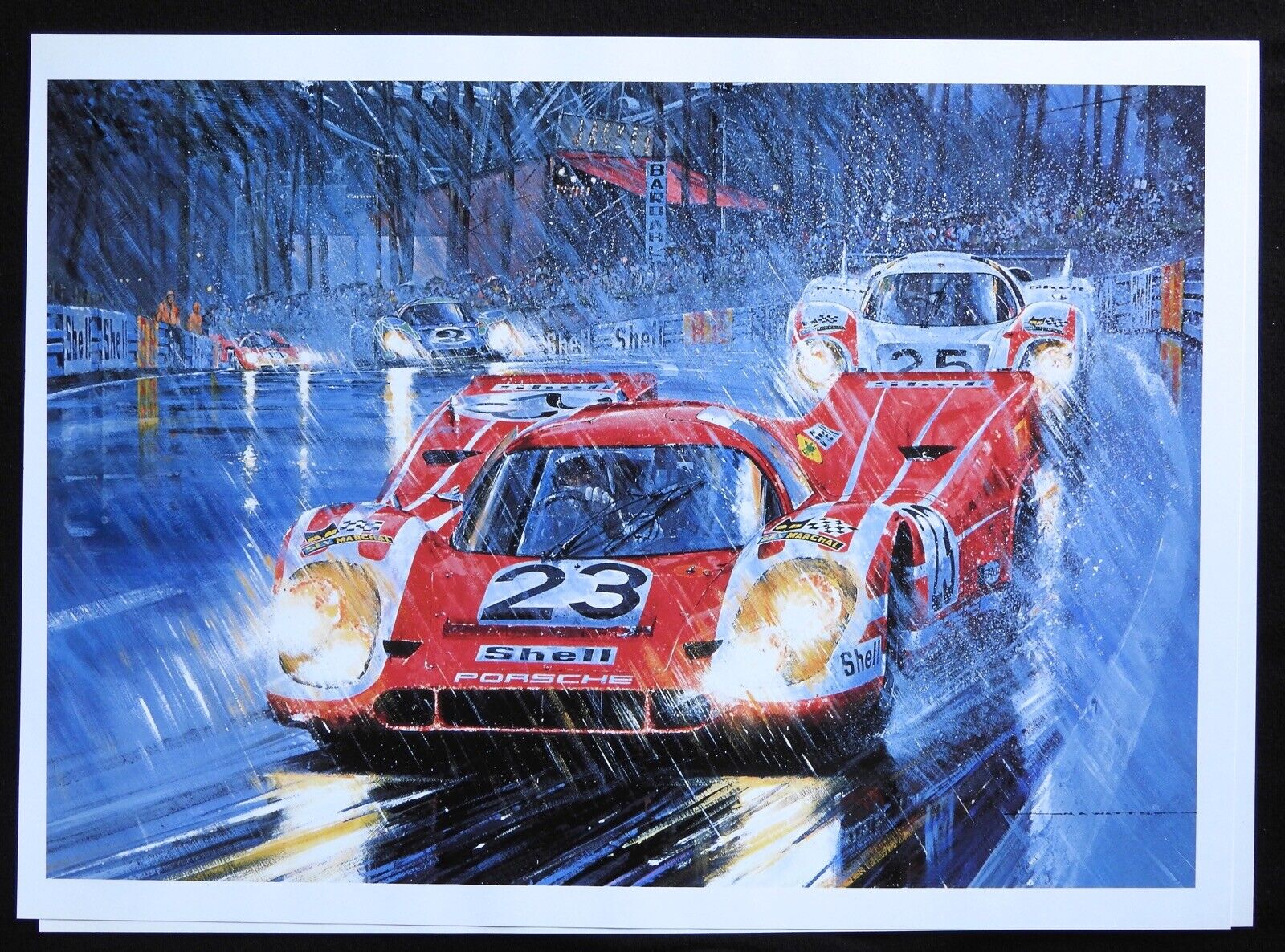1970 Le Mans PORSCHE 917 HERRMANN ATTWOOD Nicholas Watts Art Print 10.5x14.5\