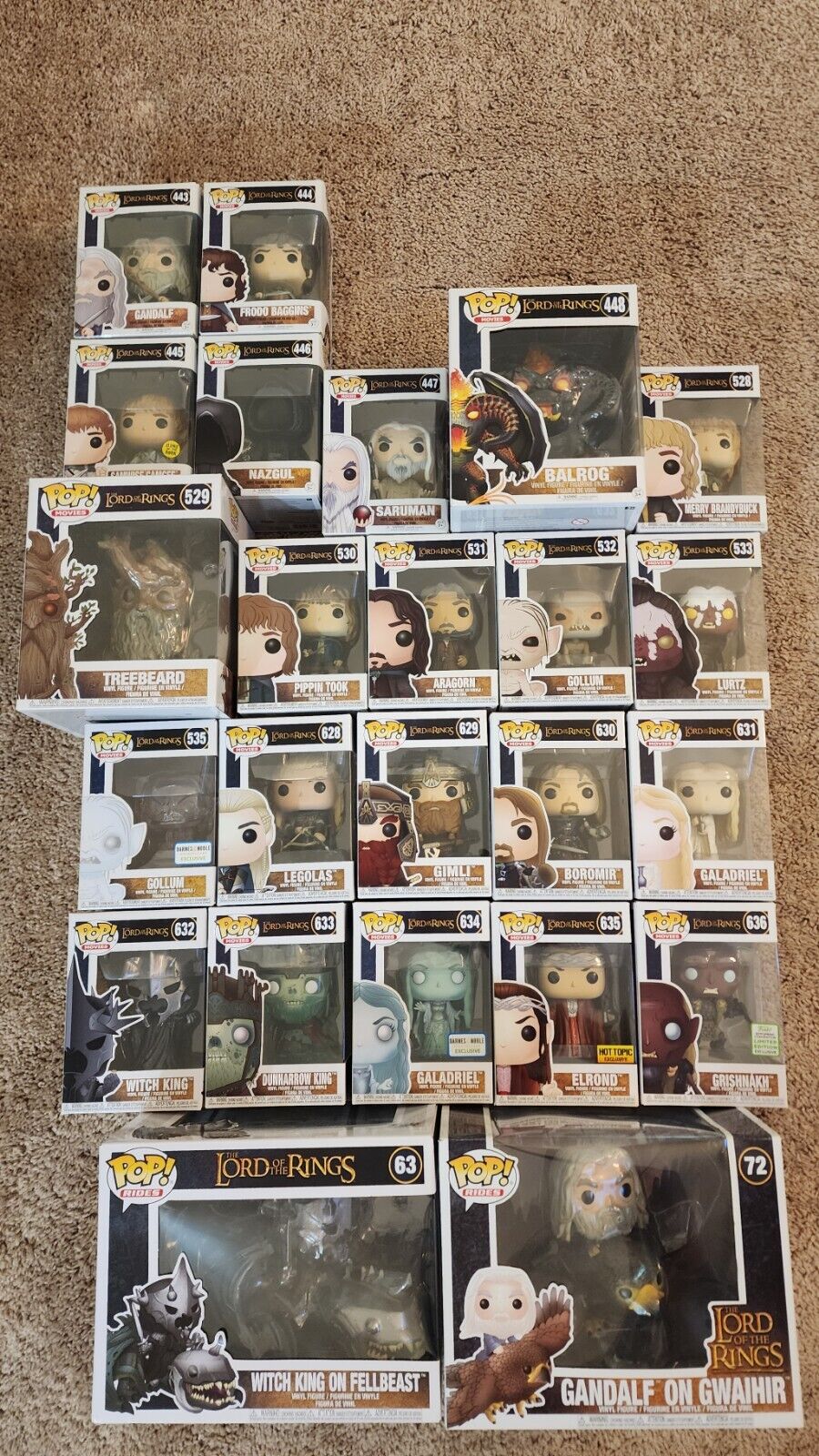 Lord of the Rings 24 Piece Funko Pop lot rare vaulted pops brand new never open