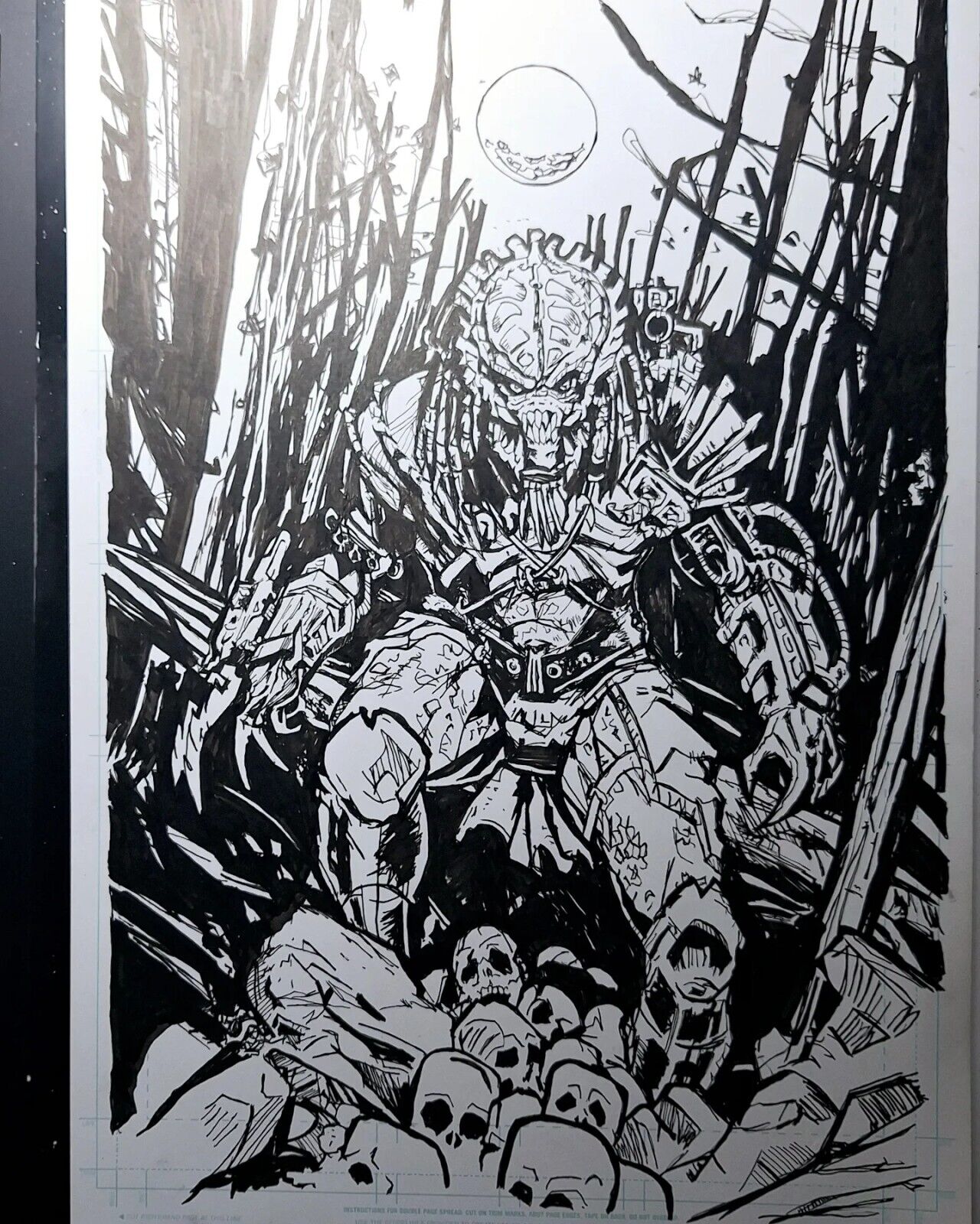 Predator Comic Art 11x17 Art Original Art Signed by Artist Michael Fulcher
