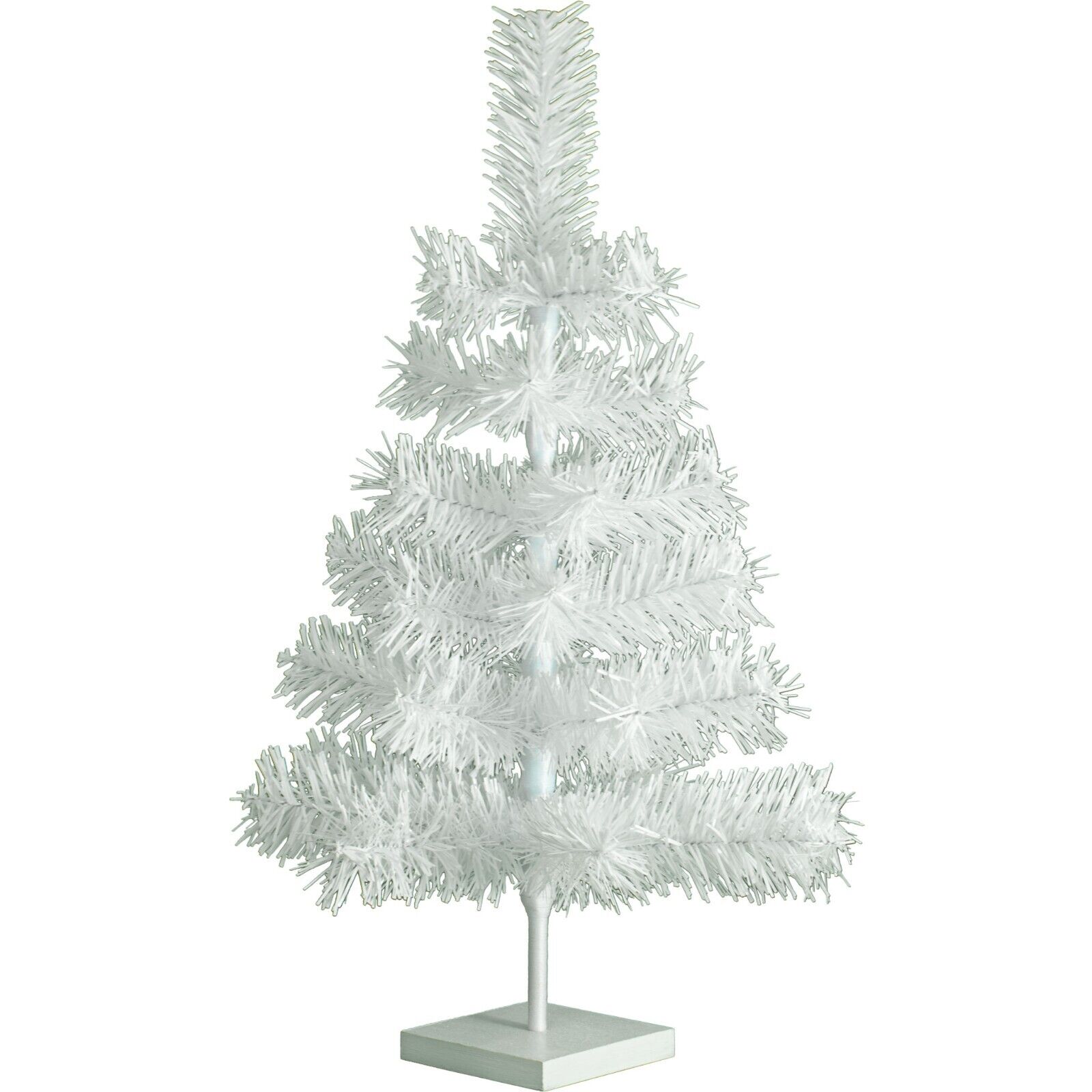 24\'\' White Christmas Tree White Tinsel Tabletop Wedding Holiday Tree 2FT
