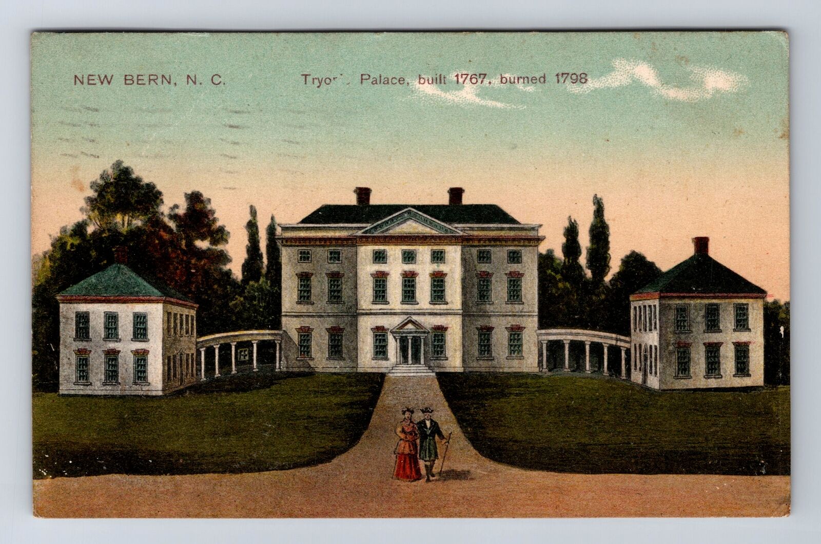 New Bern NC-North Carolina, Tryon Palace Antique Souvenir Vintage c1909 Postcard