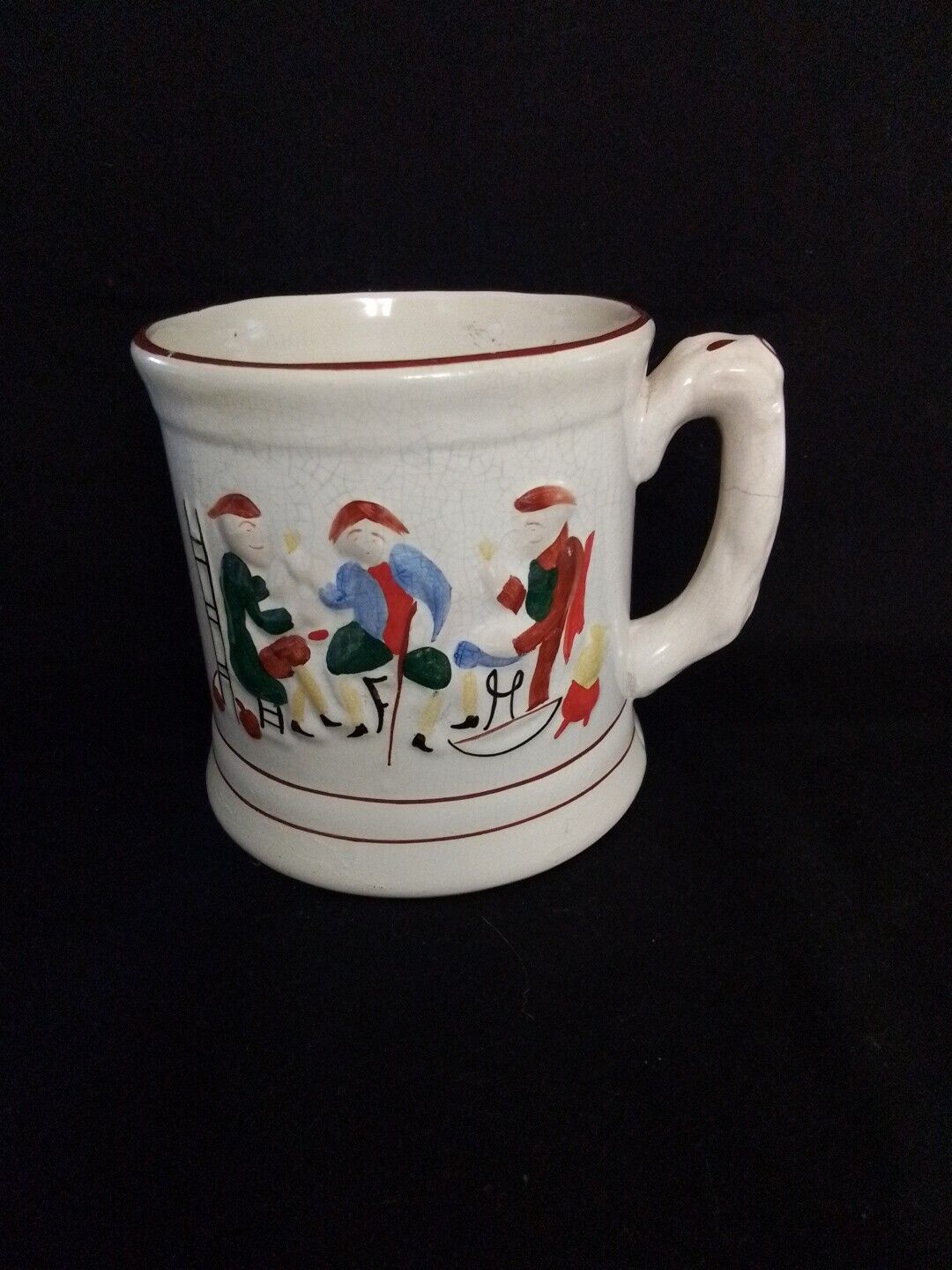Large Late 19th Century Staffordshire Mug With Frog Inside Surprise