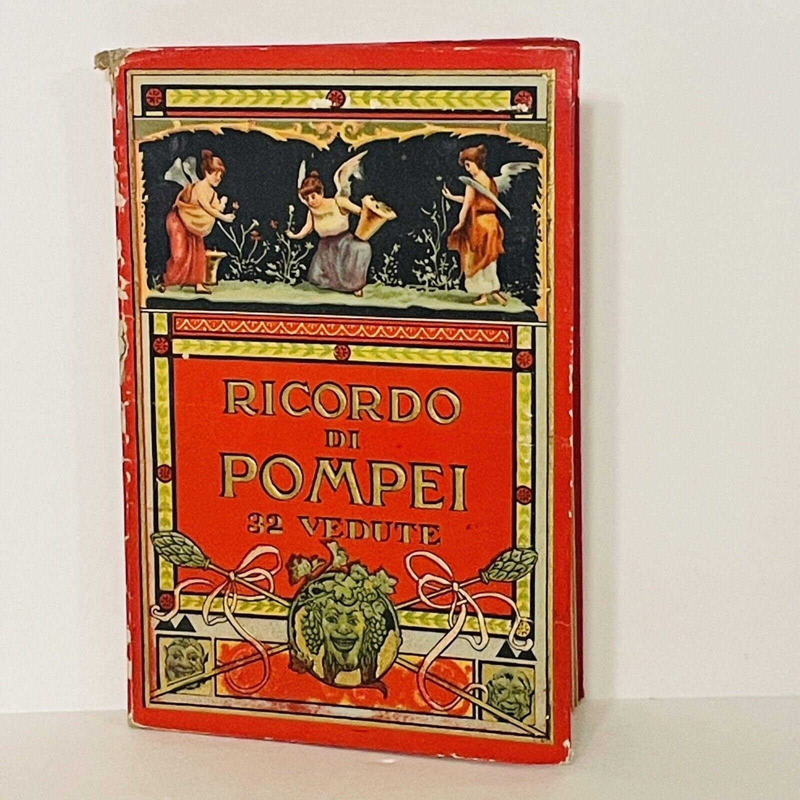 Ricordo Di Pompei 32 Vedute Foldout Pictures Book Vintage