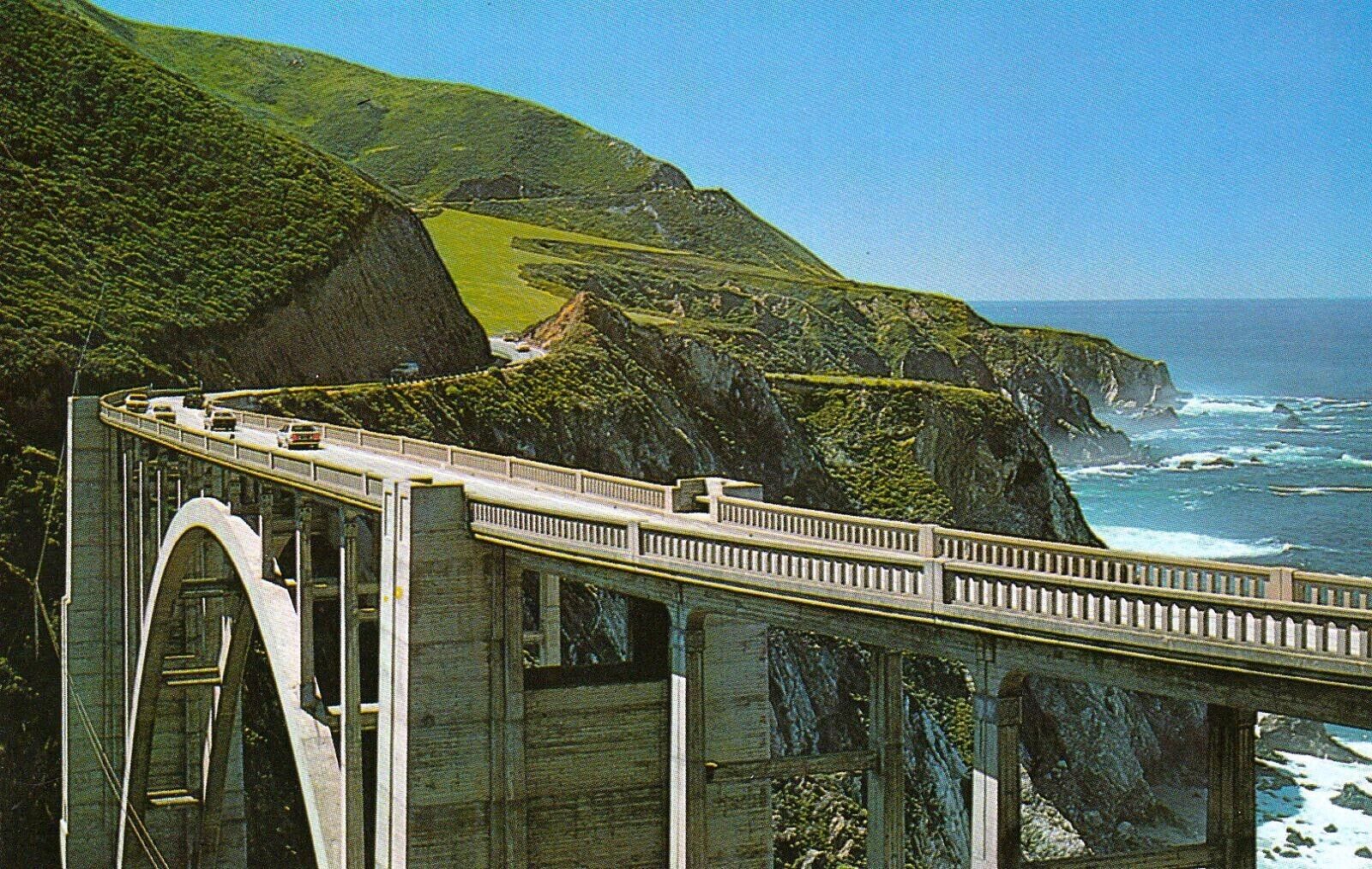 California - Bixby Bridge Scenic Highway - Vintage Postcard