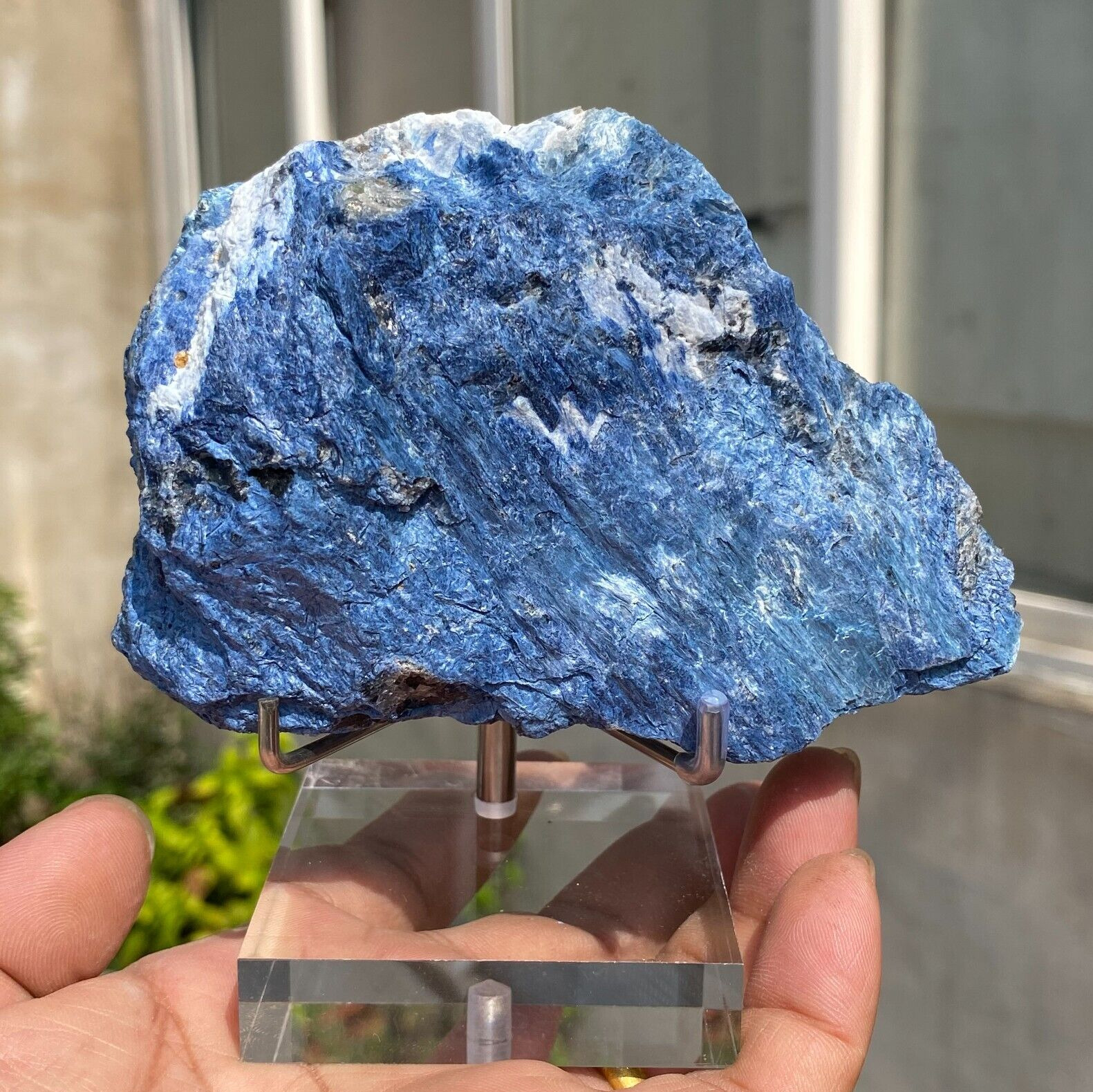 445g Large Dumortierite Blue Fibrous Gemstone Crystal Rare Raw Healing Specimen