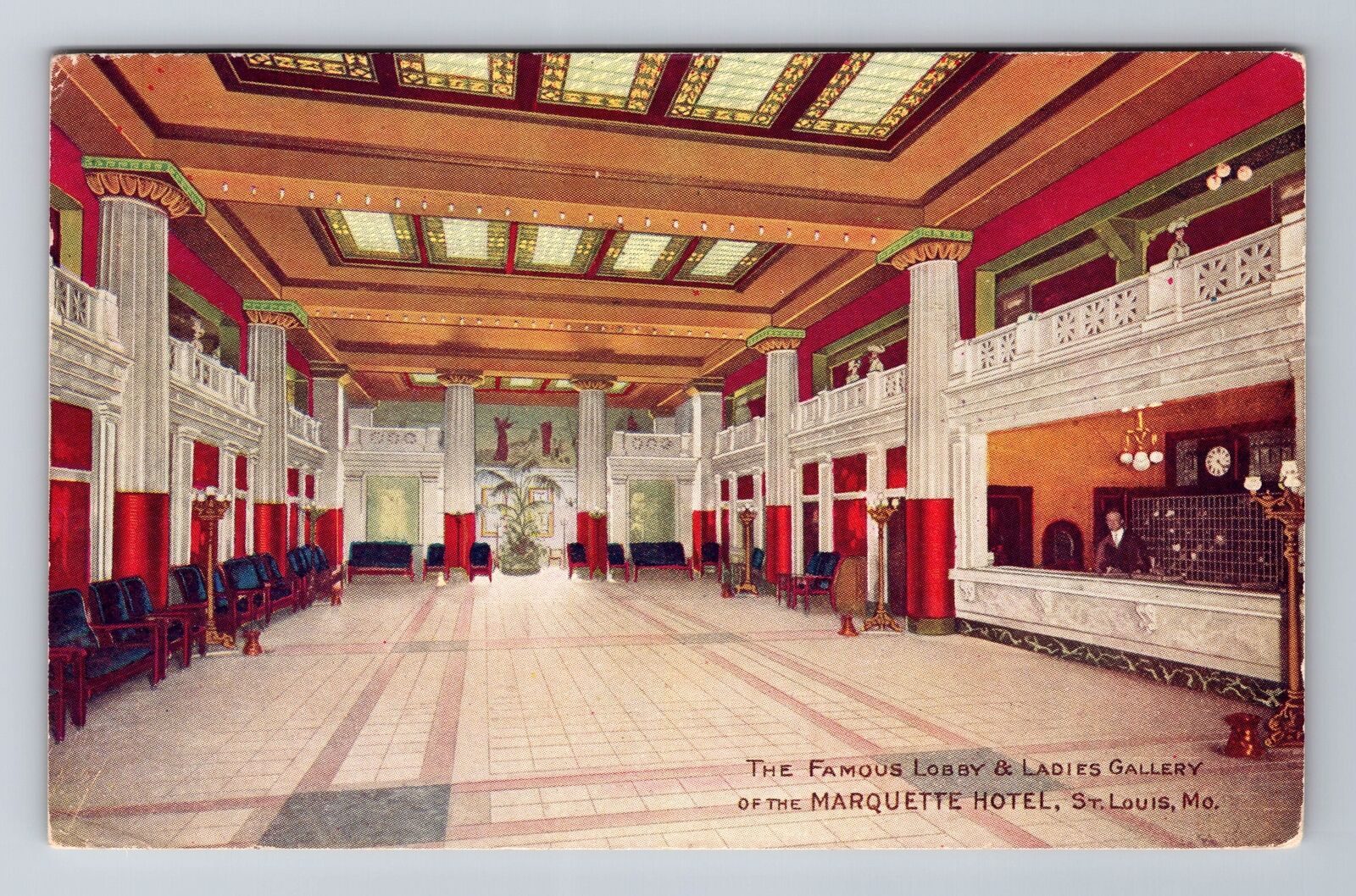 St Louis MO-Missouri, Marquette Hotel, Ladies Gallery, c1909 Vintage Postcard
